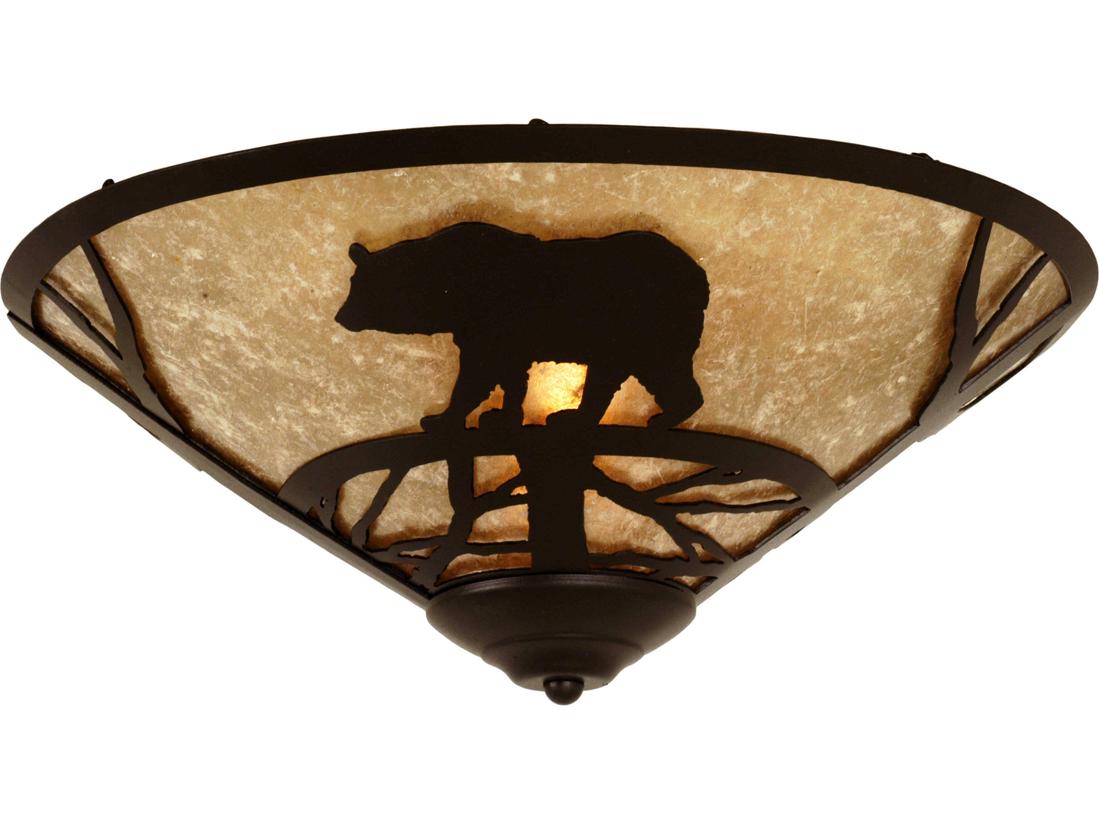 Rustic 2-Light Black Flush Mount