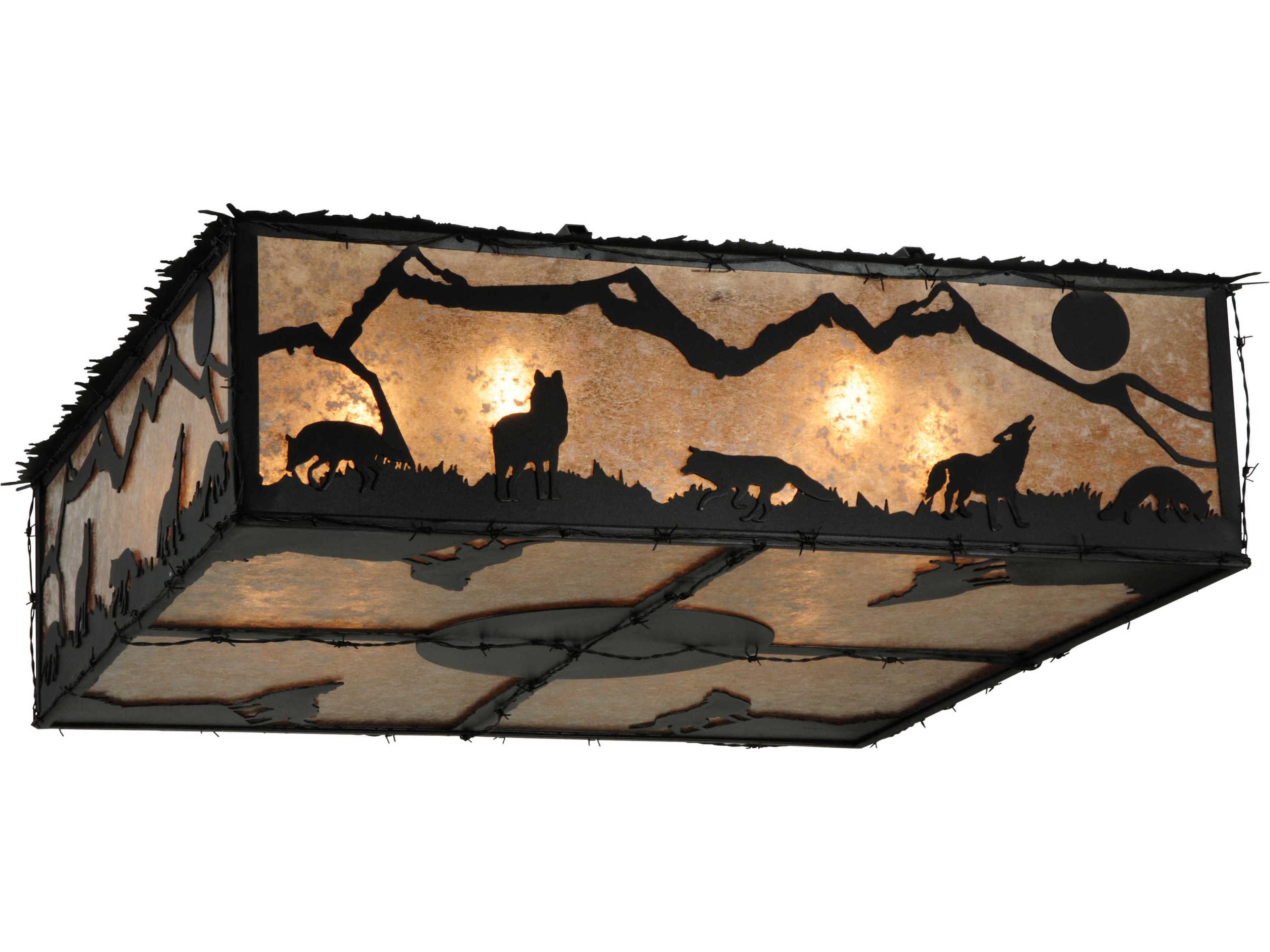 Northwood's Wolf On The Loose 8-light Flush Mount Light