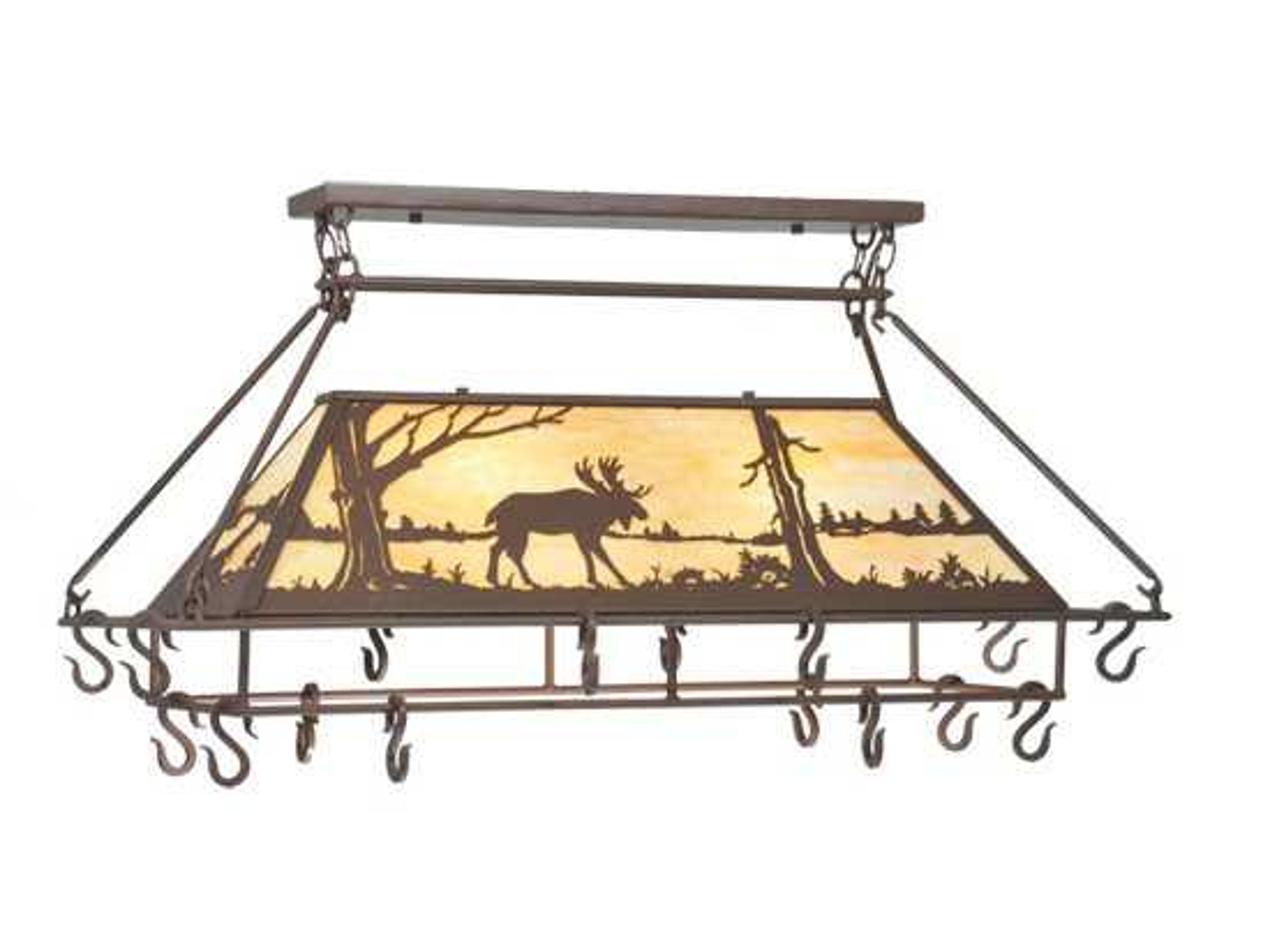 Rustic 2-Light Brown Geometric Island Pendant