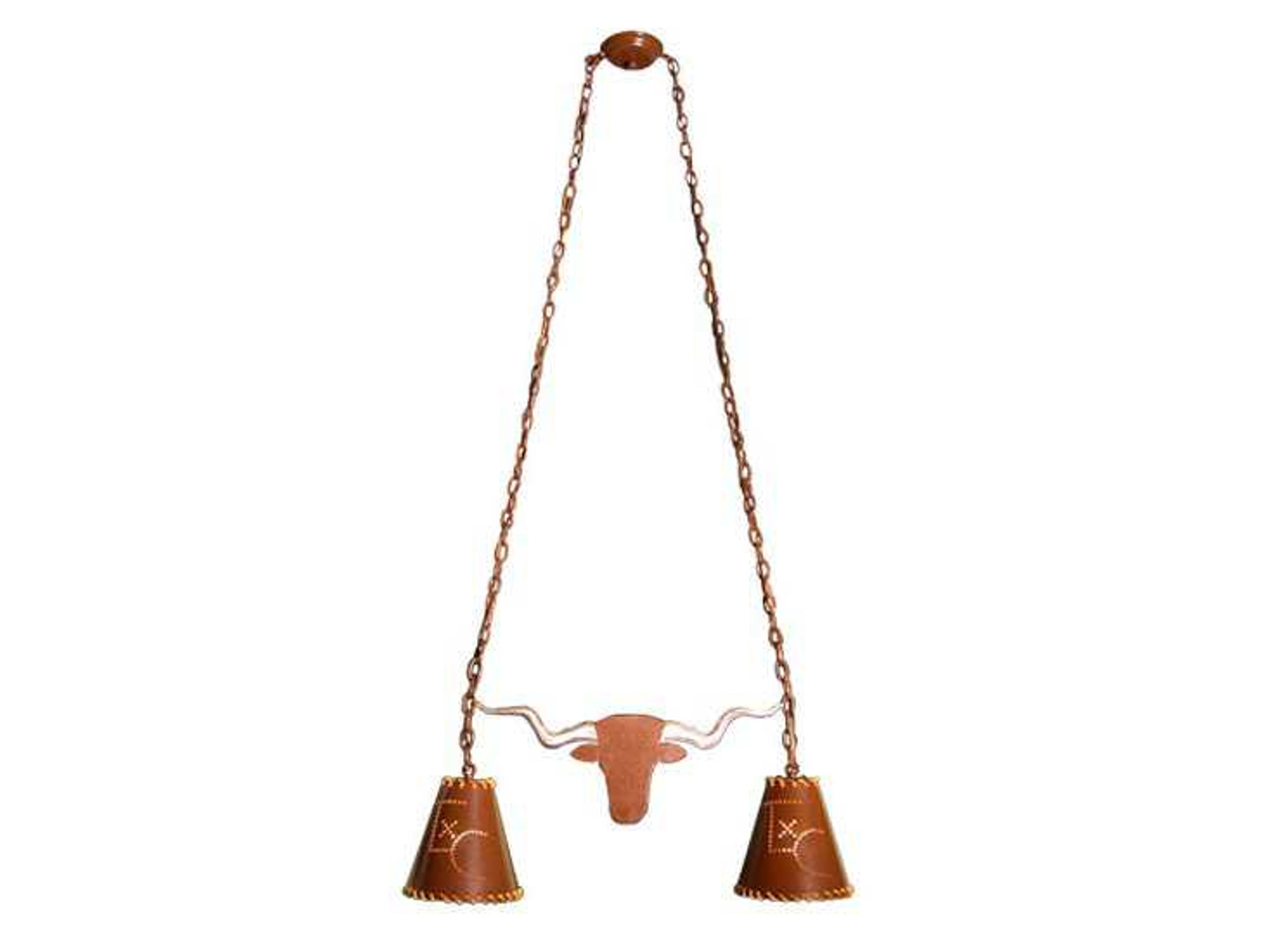 Rustic 2-Light Brown Geometric Island Pendant