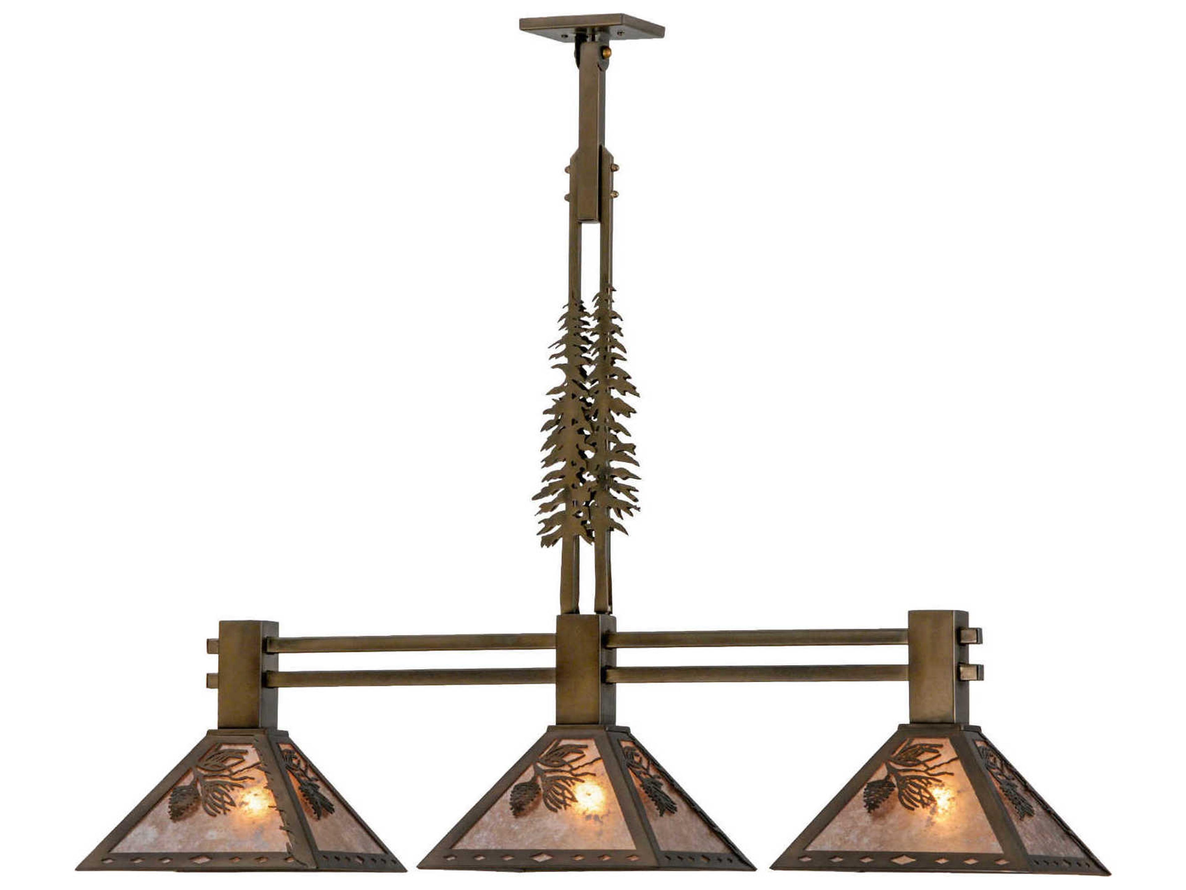 Rustic 3-Light Copper Island Pendant
