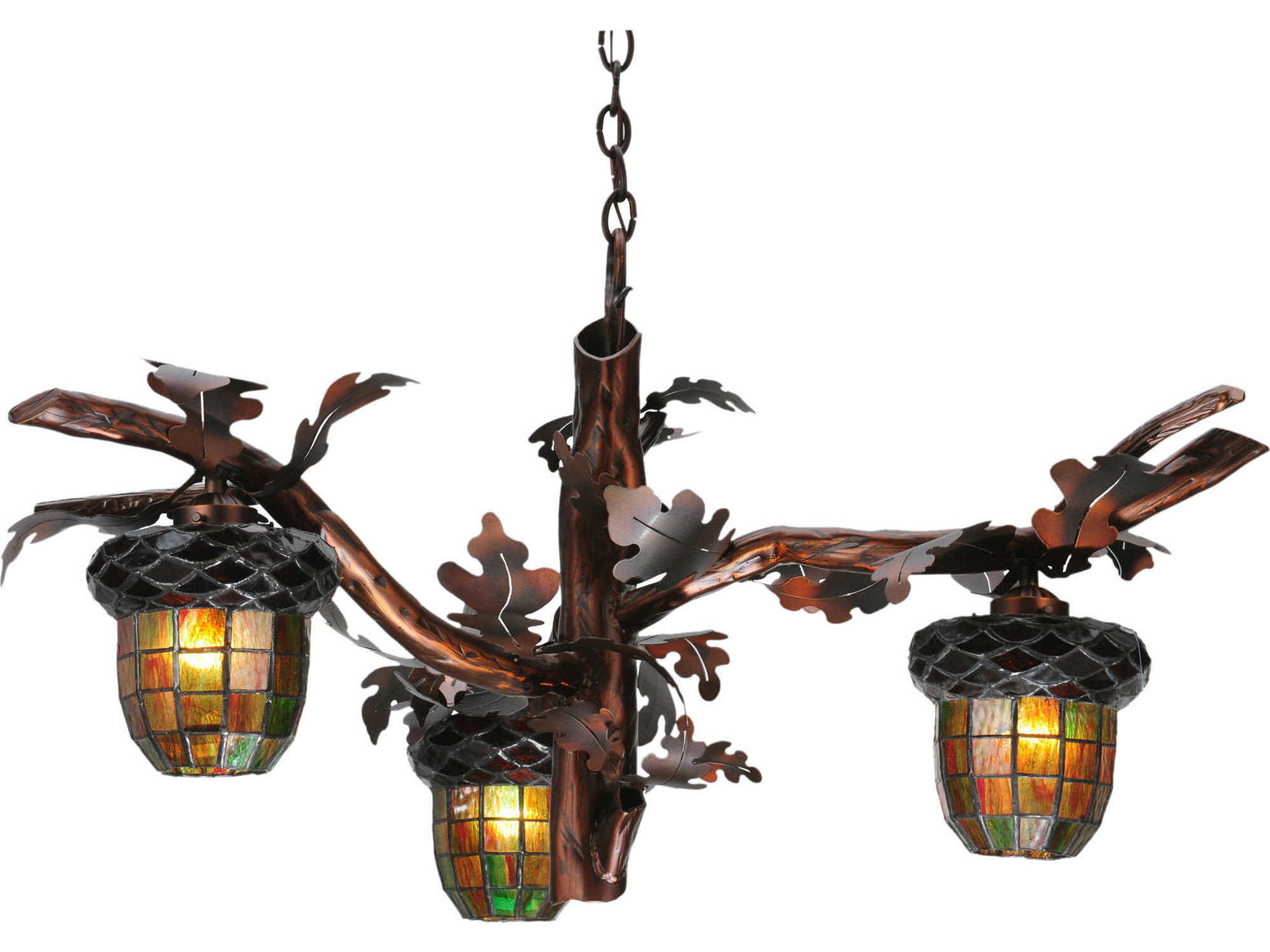 Acorn Branch 3-light 40" Grand Chandelier
