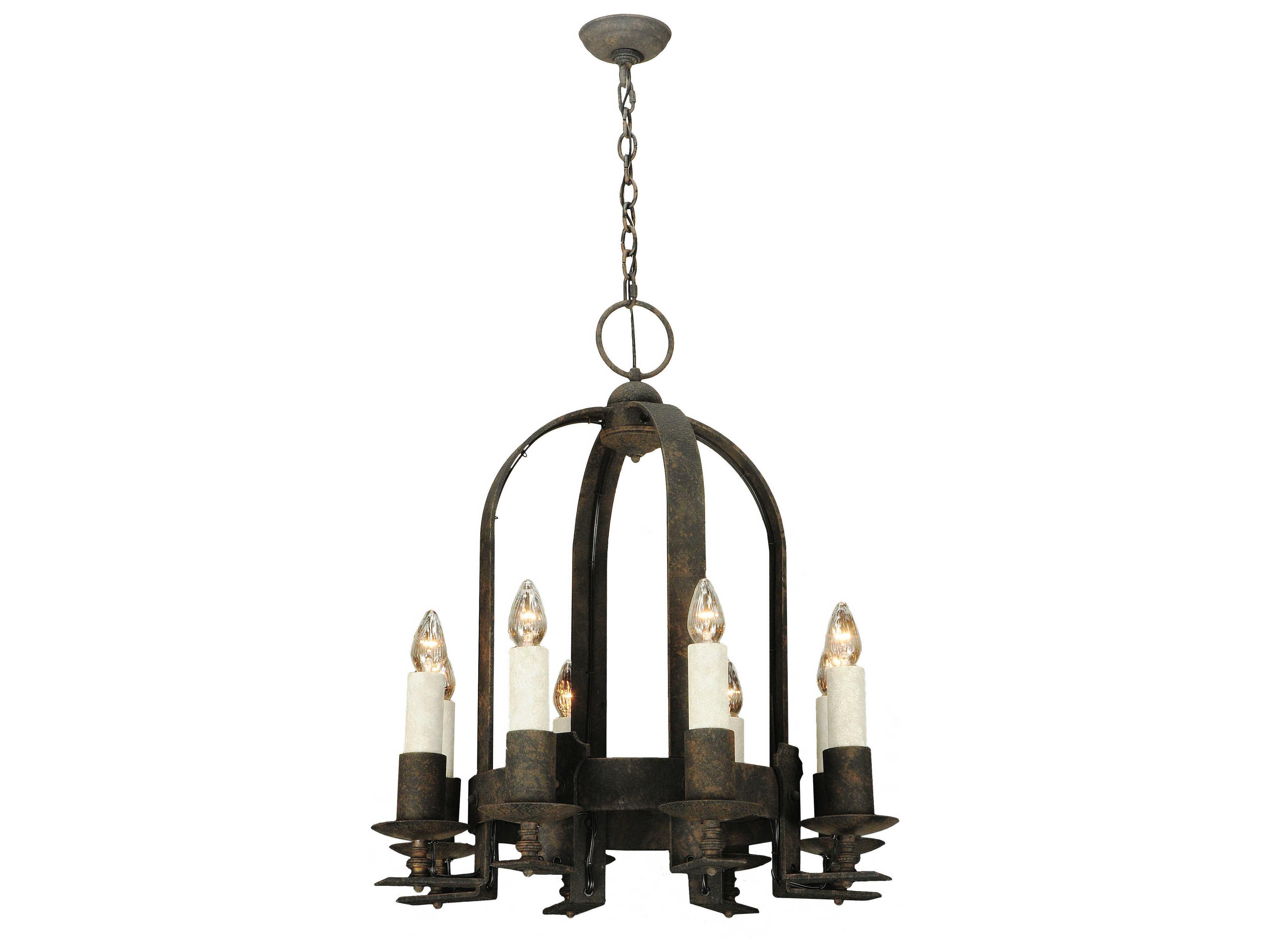 Rustic 8-Light Brown Candelabra Chandelier