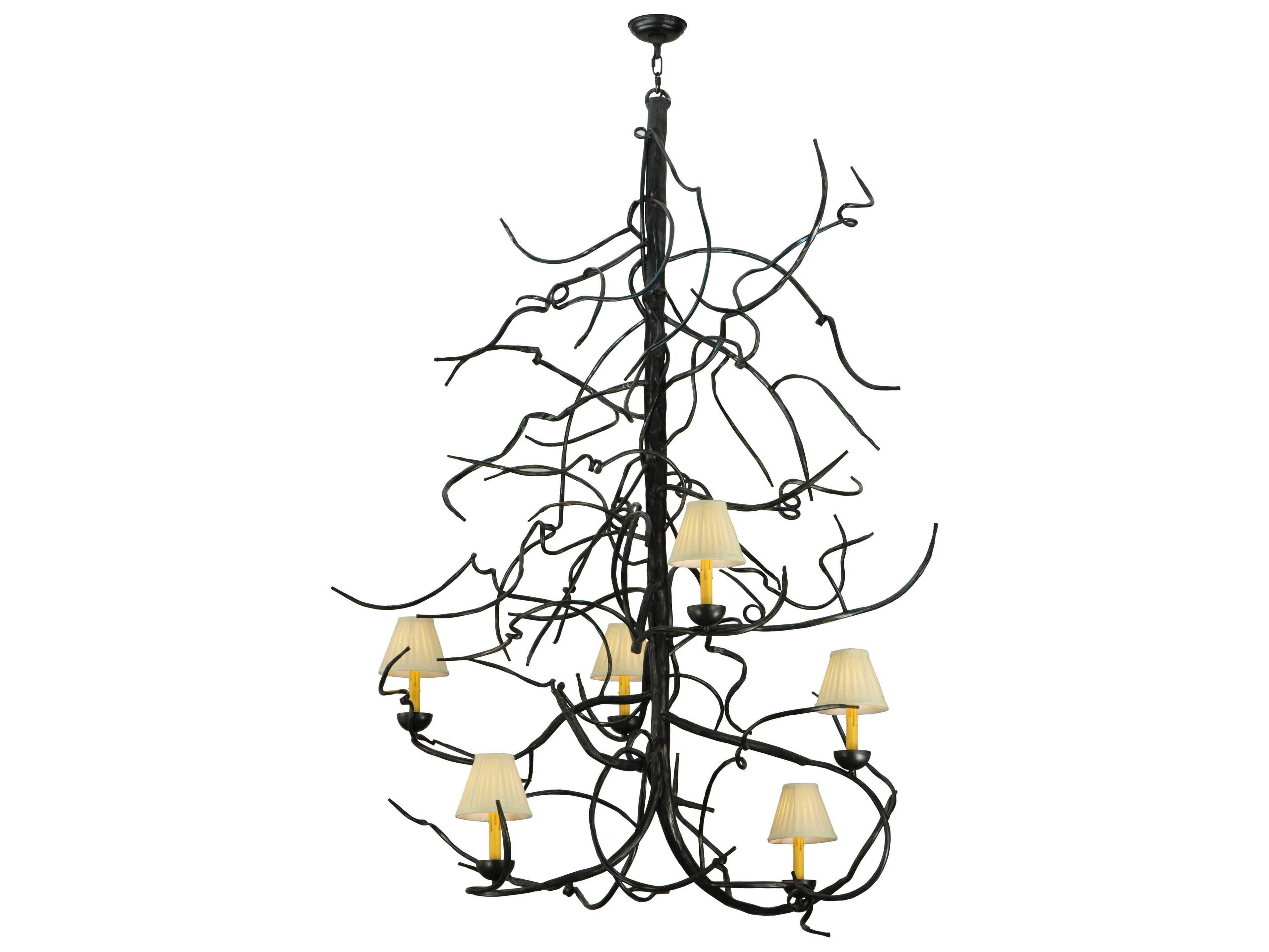 Rustic 6-Light Brown Empire Chandelier
