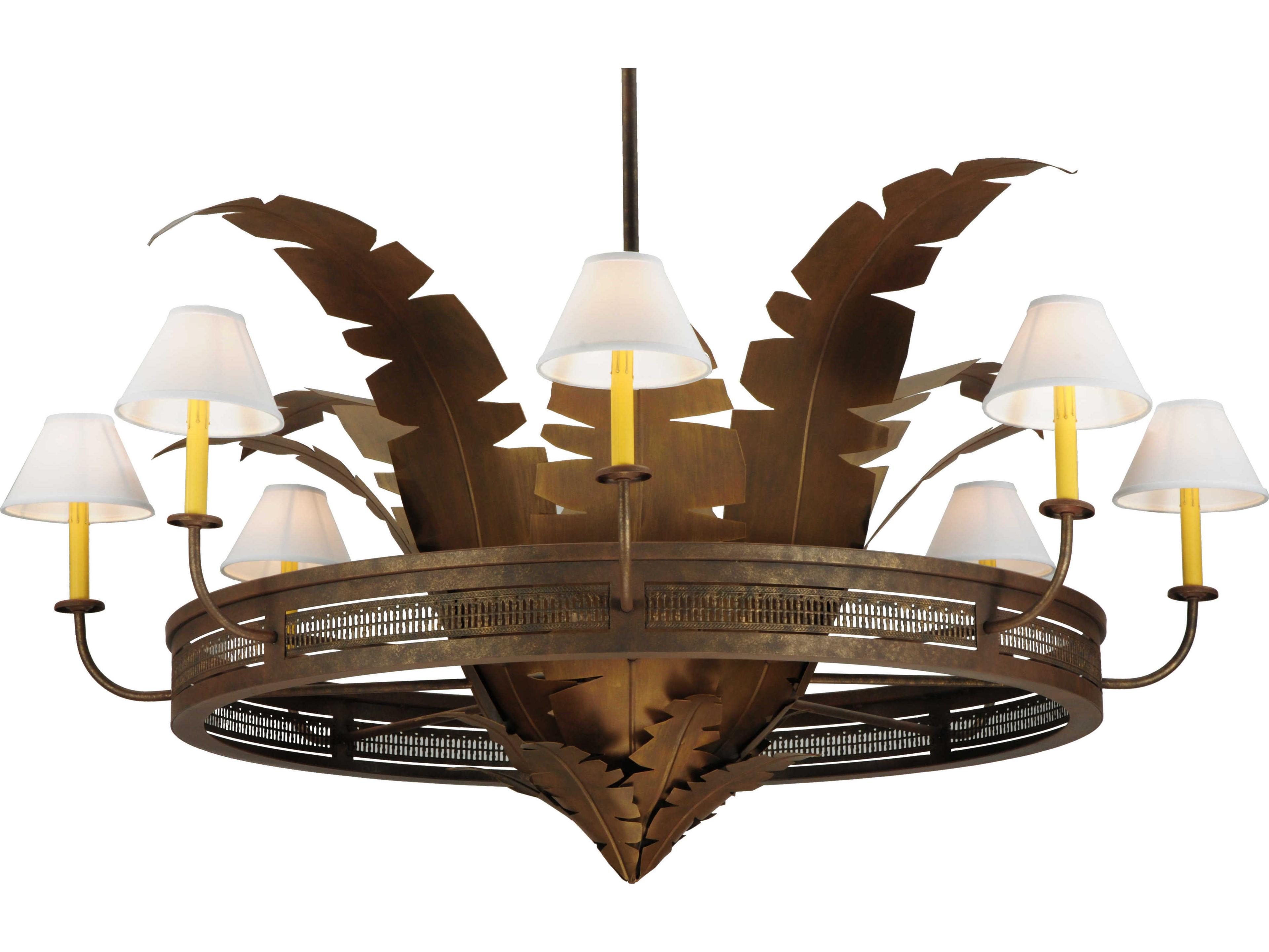 Rustic 6-Light Brown Empire Round Chandelier