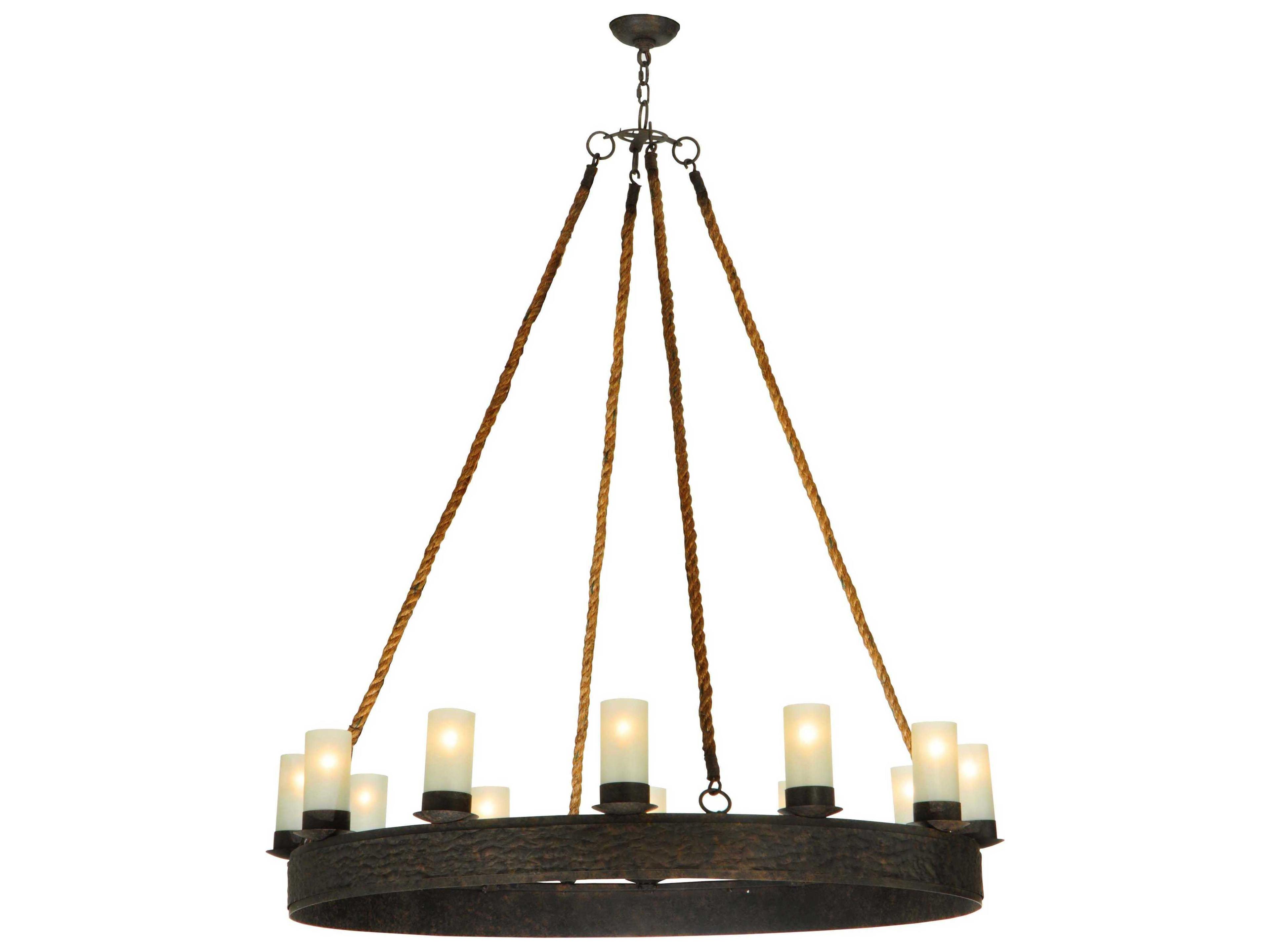 Costello 12-Light Brown Cylinder Round Chandelier