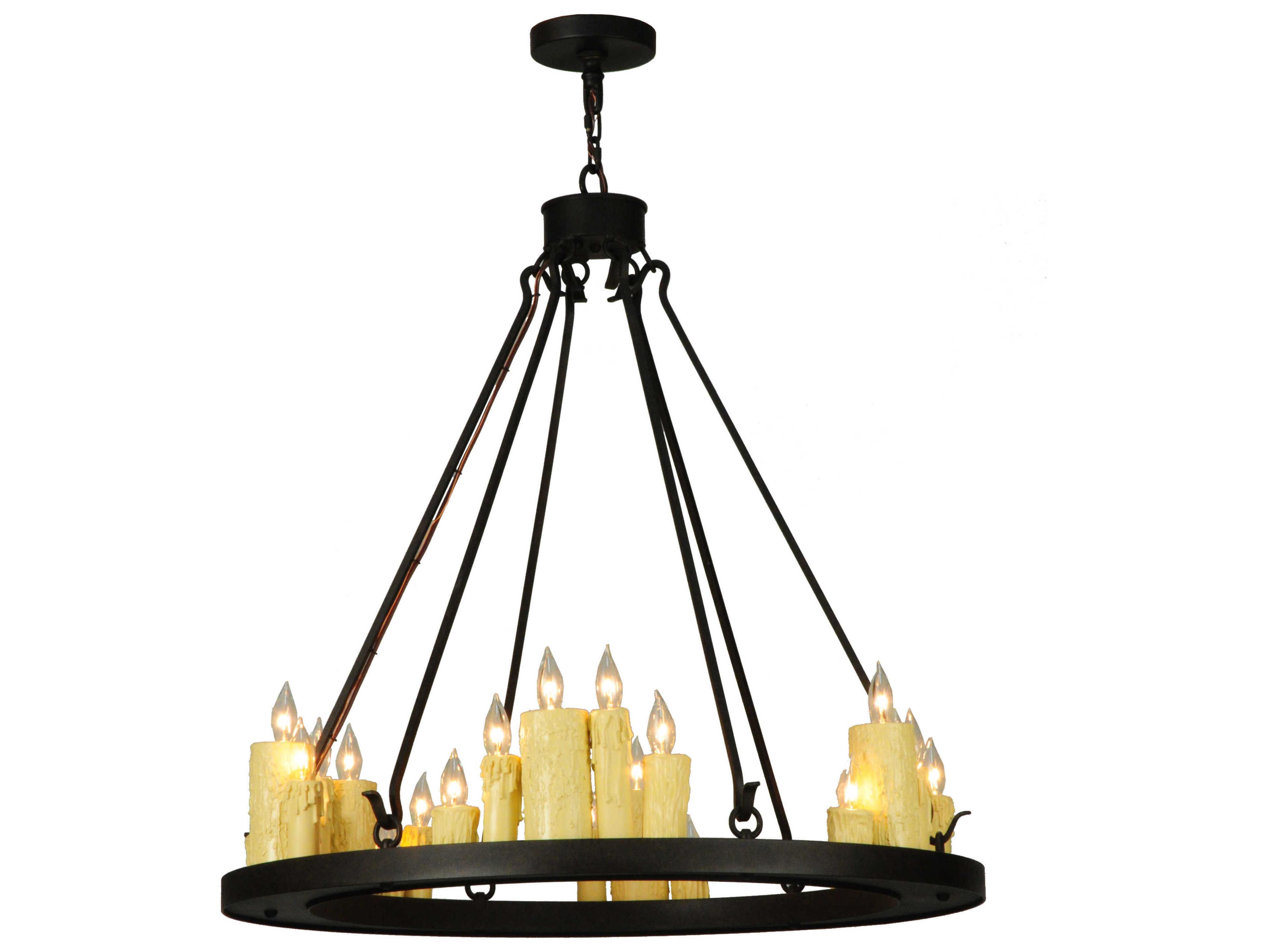 Deina 4-Light Black Candelabra Round Chandelier
