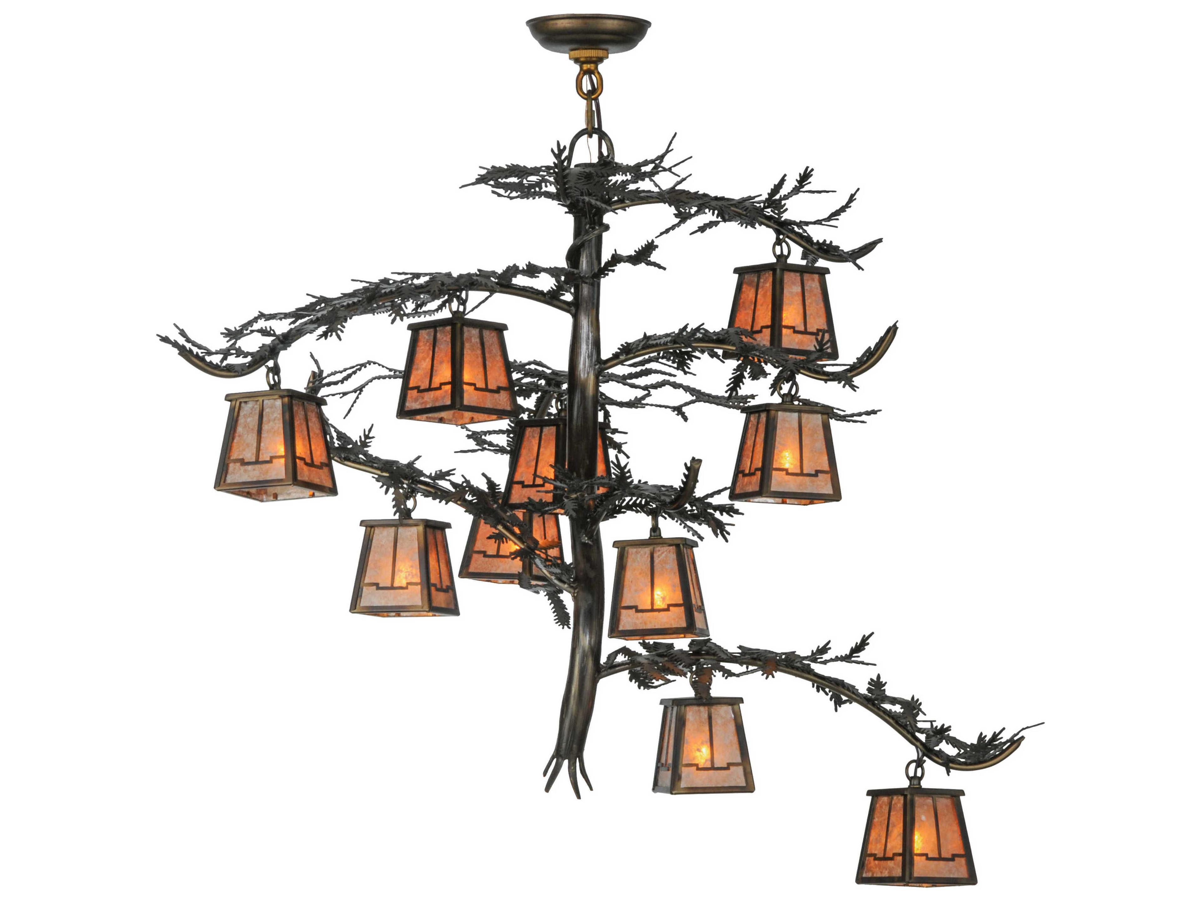 Pine Branch Valley View 1-Light Copper Lantern Chandelier