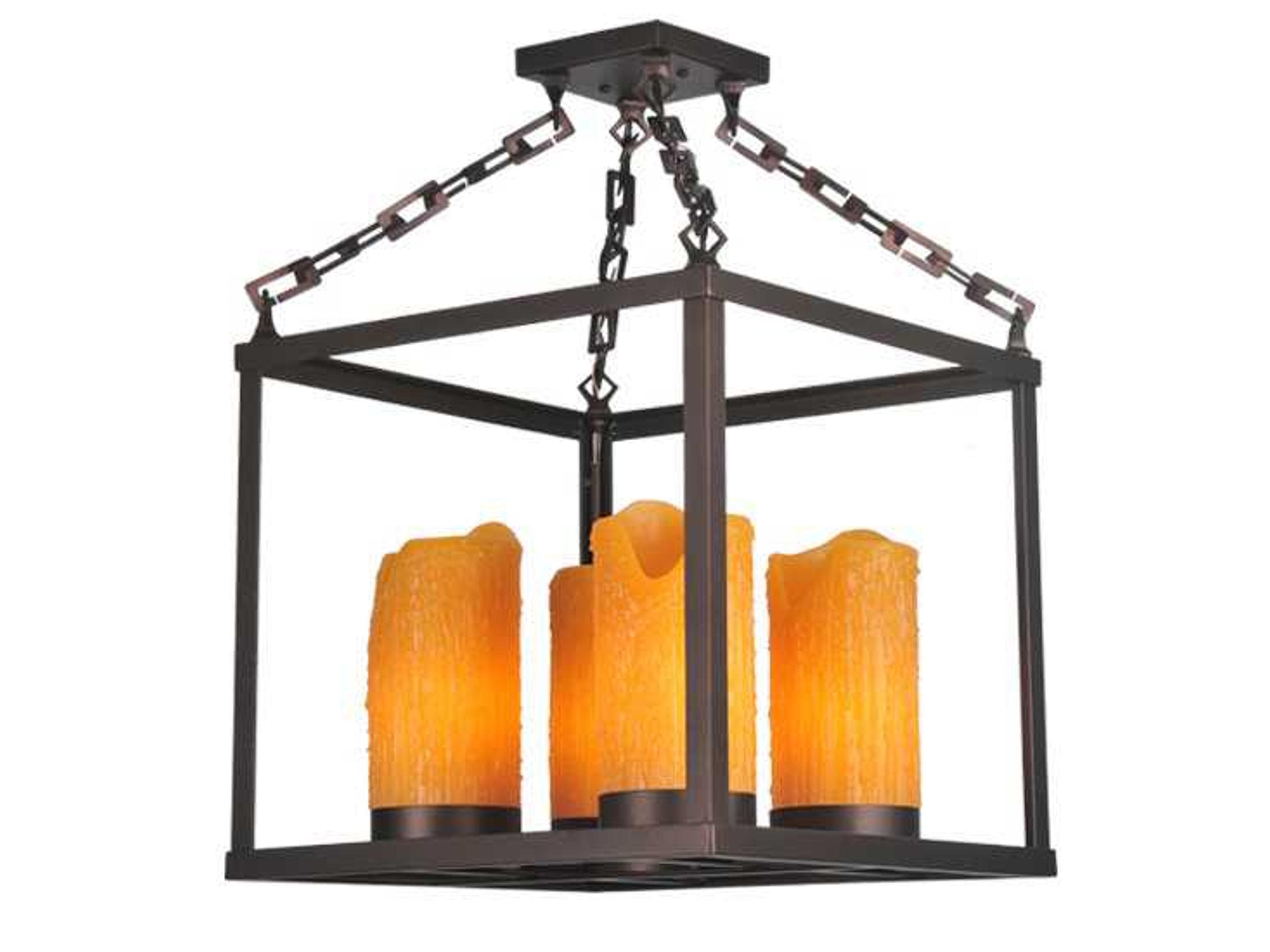 Rustic 4-Light Bronze Cylinder Chandelier