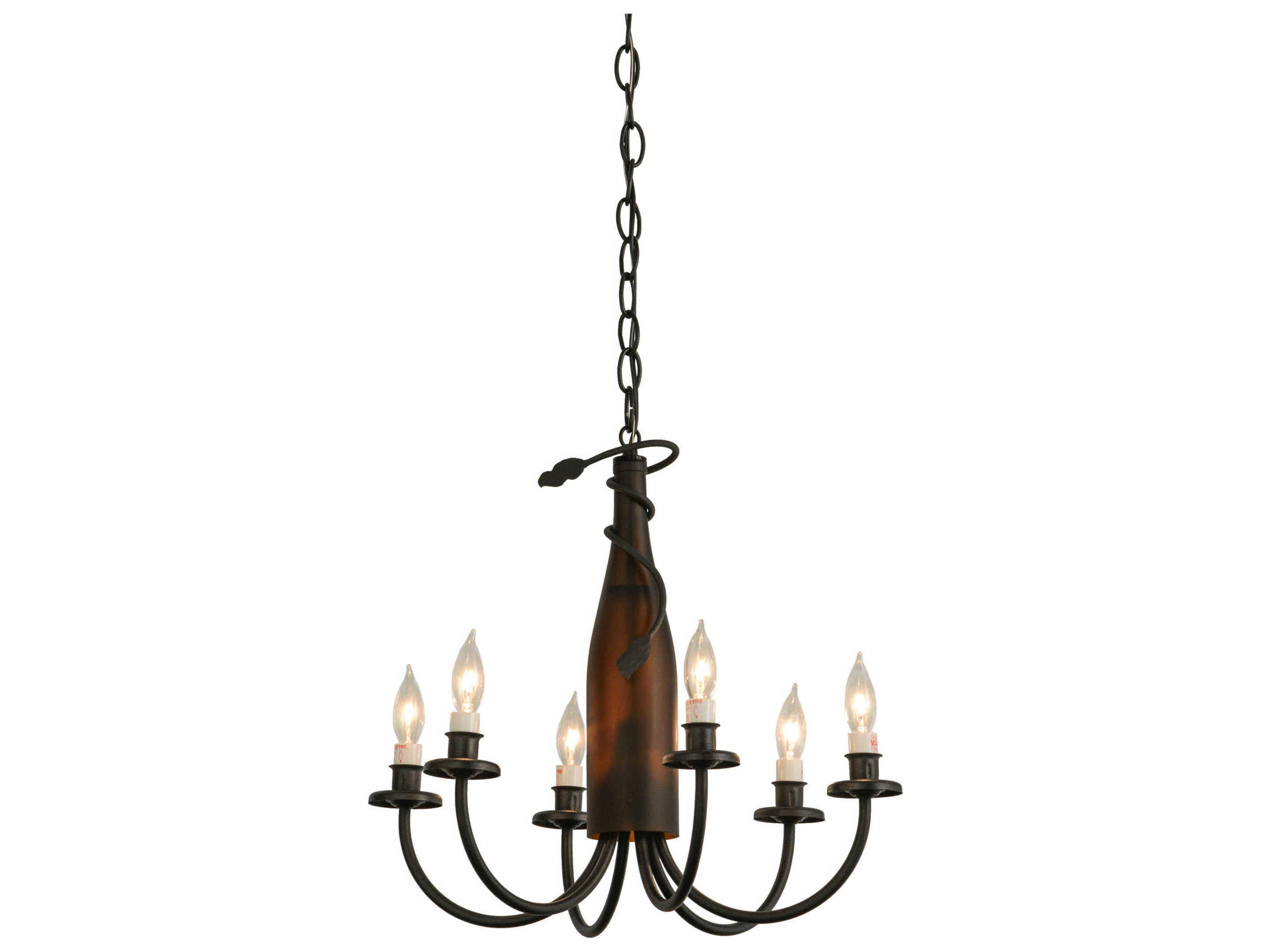 Tuscan Vineyard 6-Light Black Candelabra Chandelier