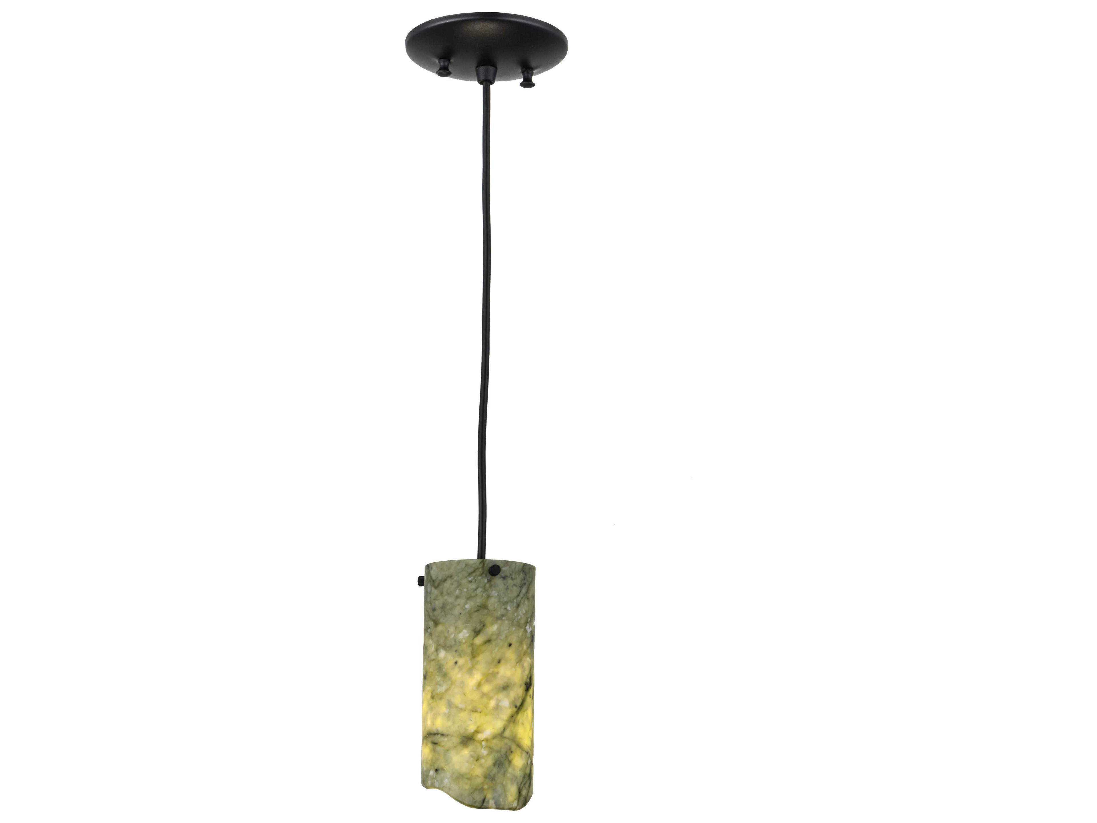 Rustic 1-Light Black Cylinder Mini Pendant