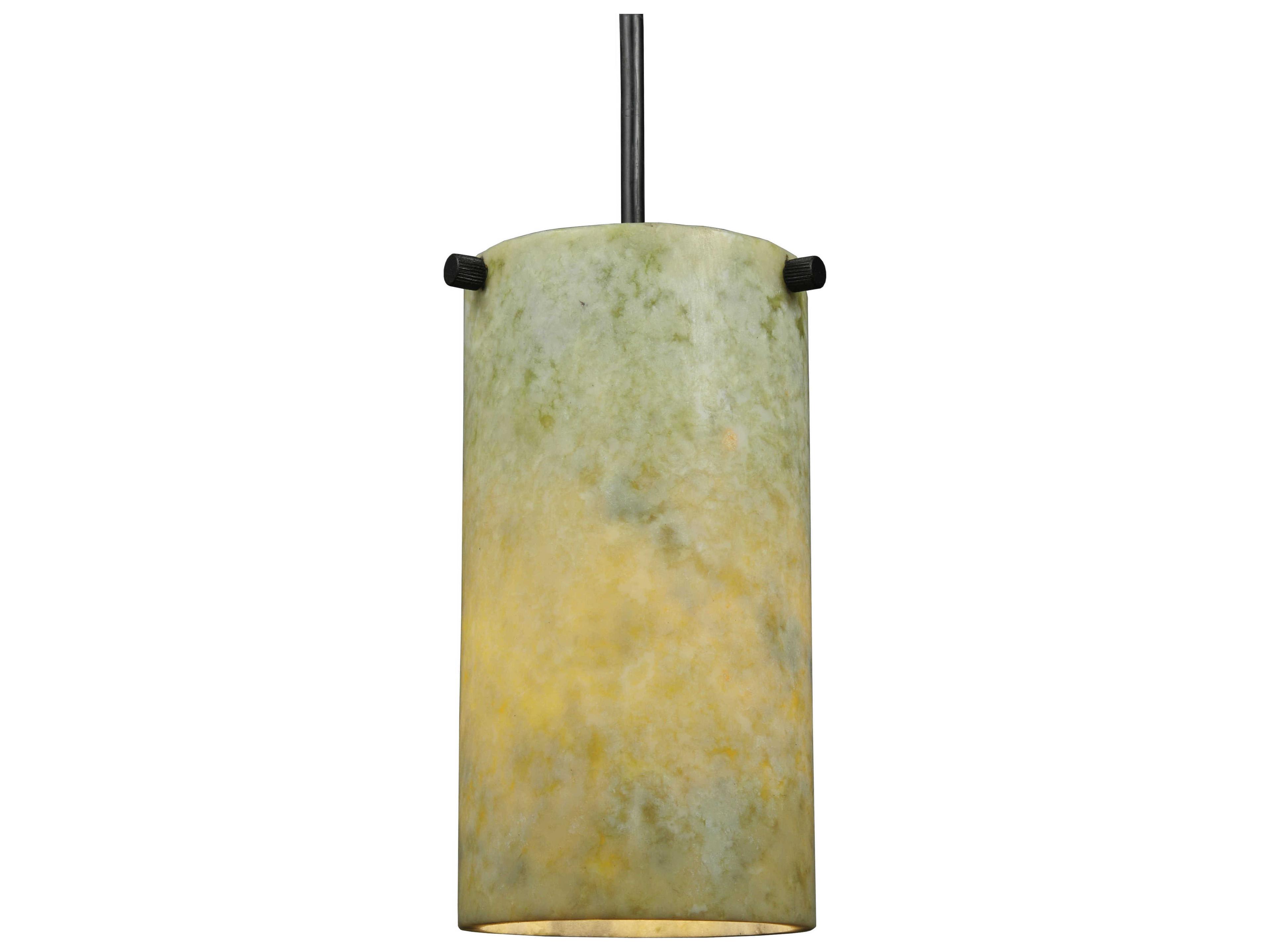 Rustic 1-Light Black Cylinder Mini Pendant