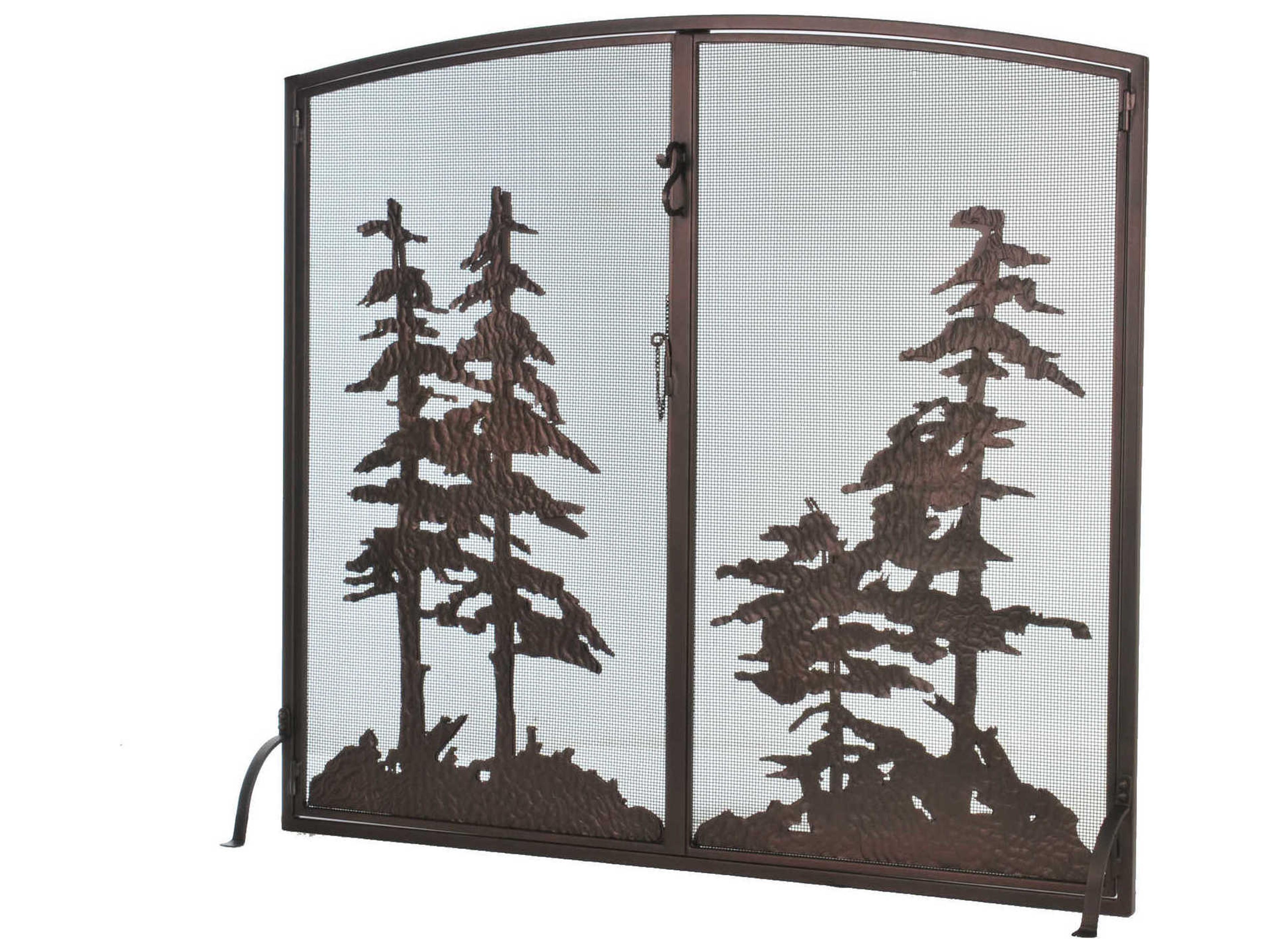 Tall Pines Operable Door Arched Fireplace Screen