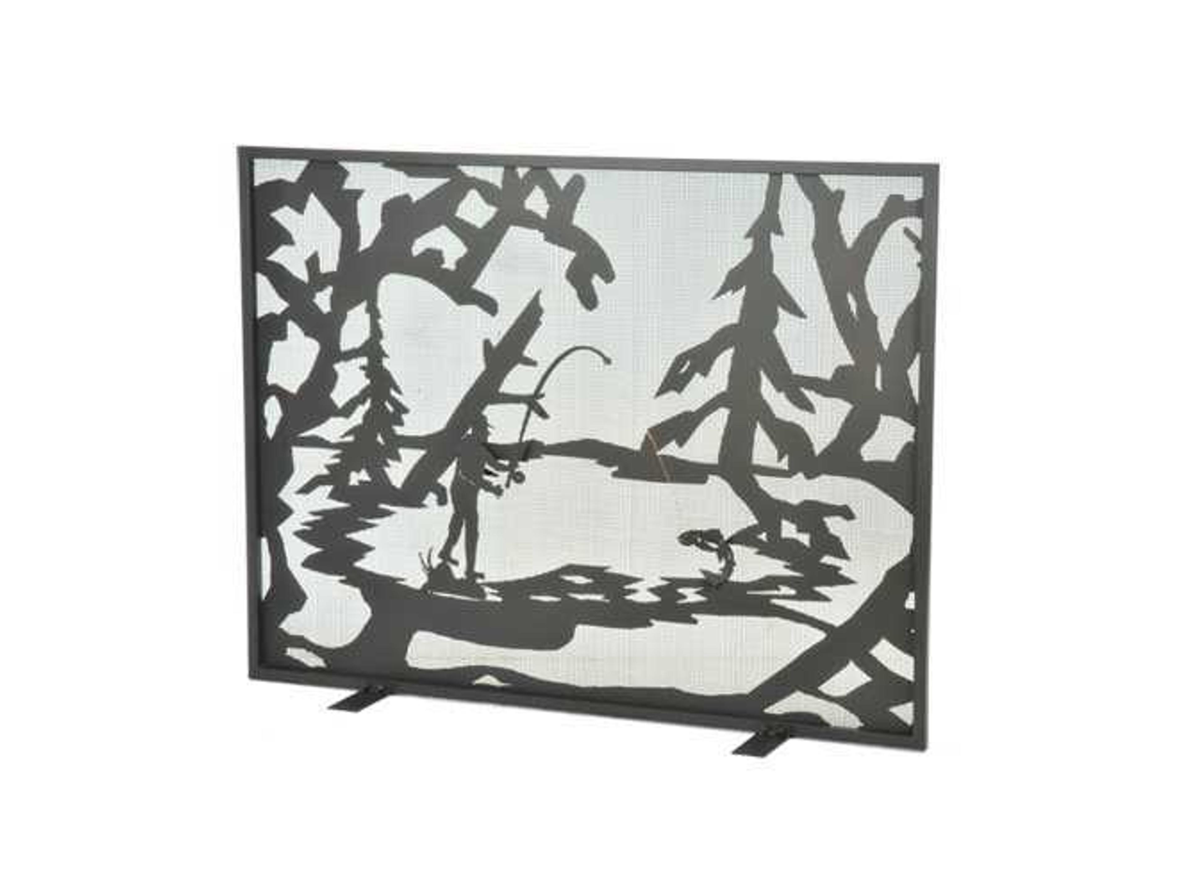 Fly Fishing Creek Fireplace Screen