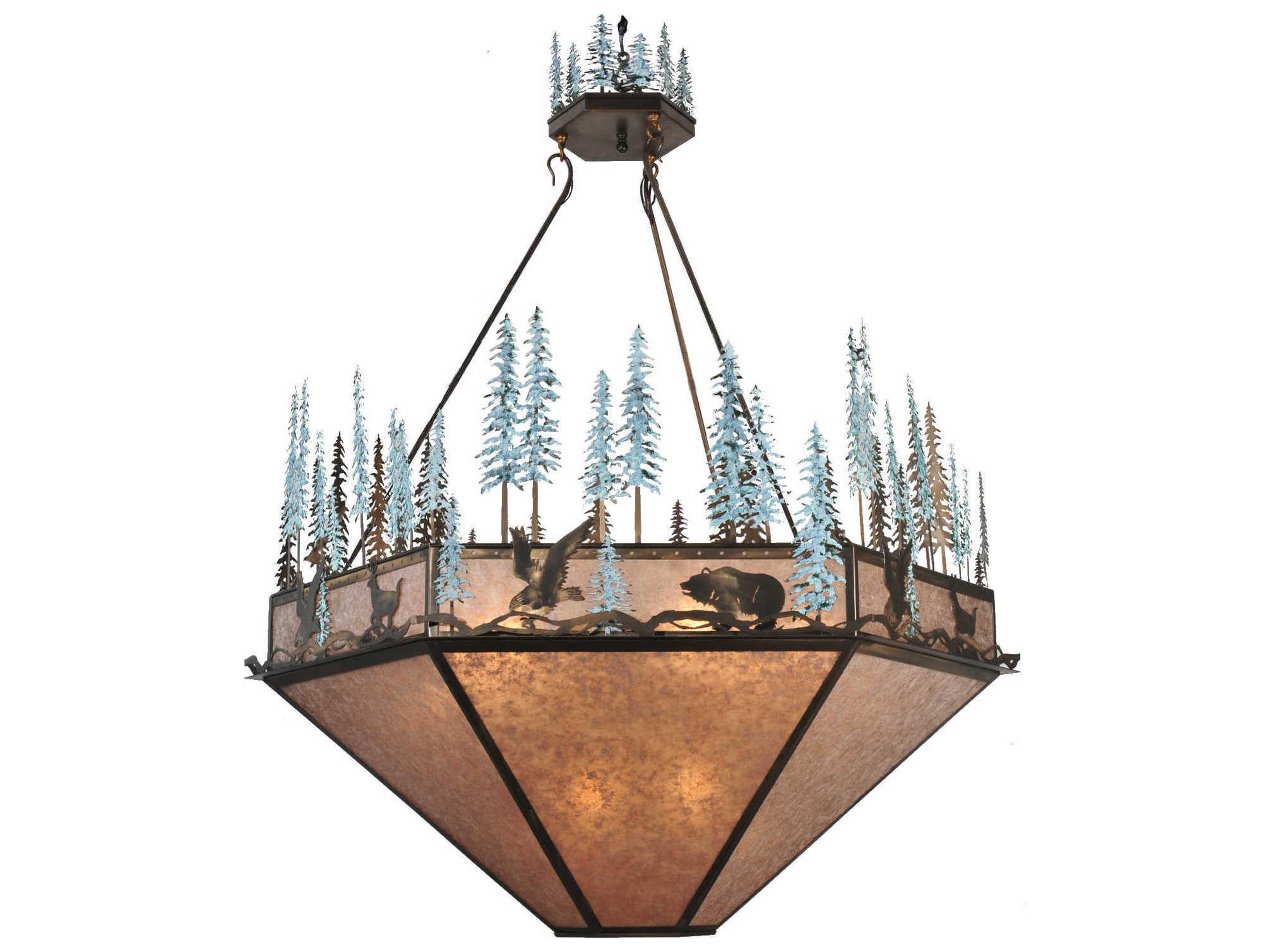 Rustic 9-Light Copper Pendant