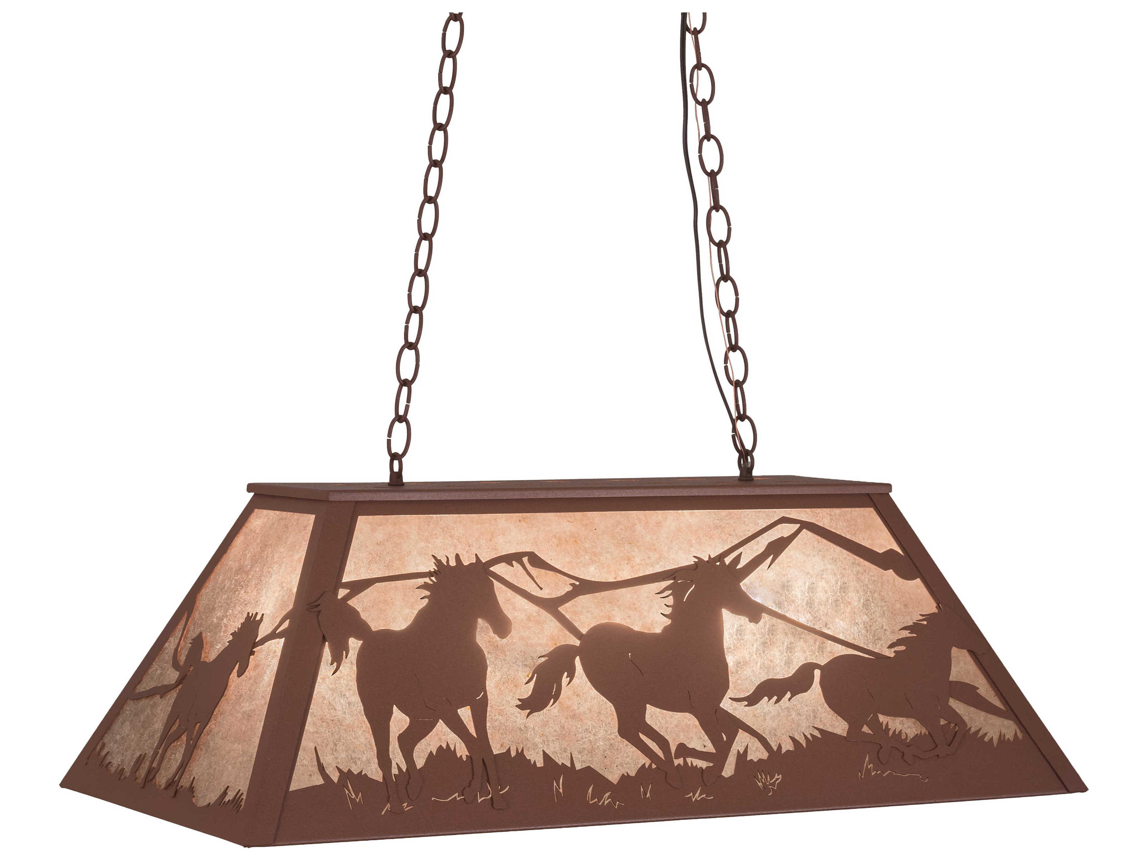 Rustic 6-Light Red Pendant