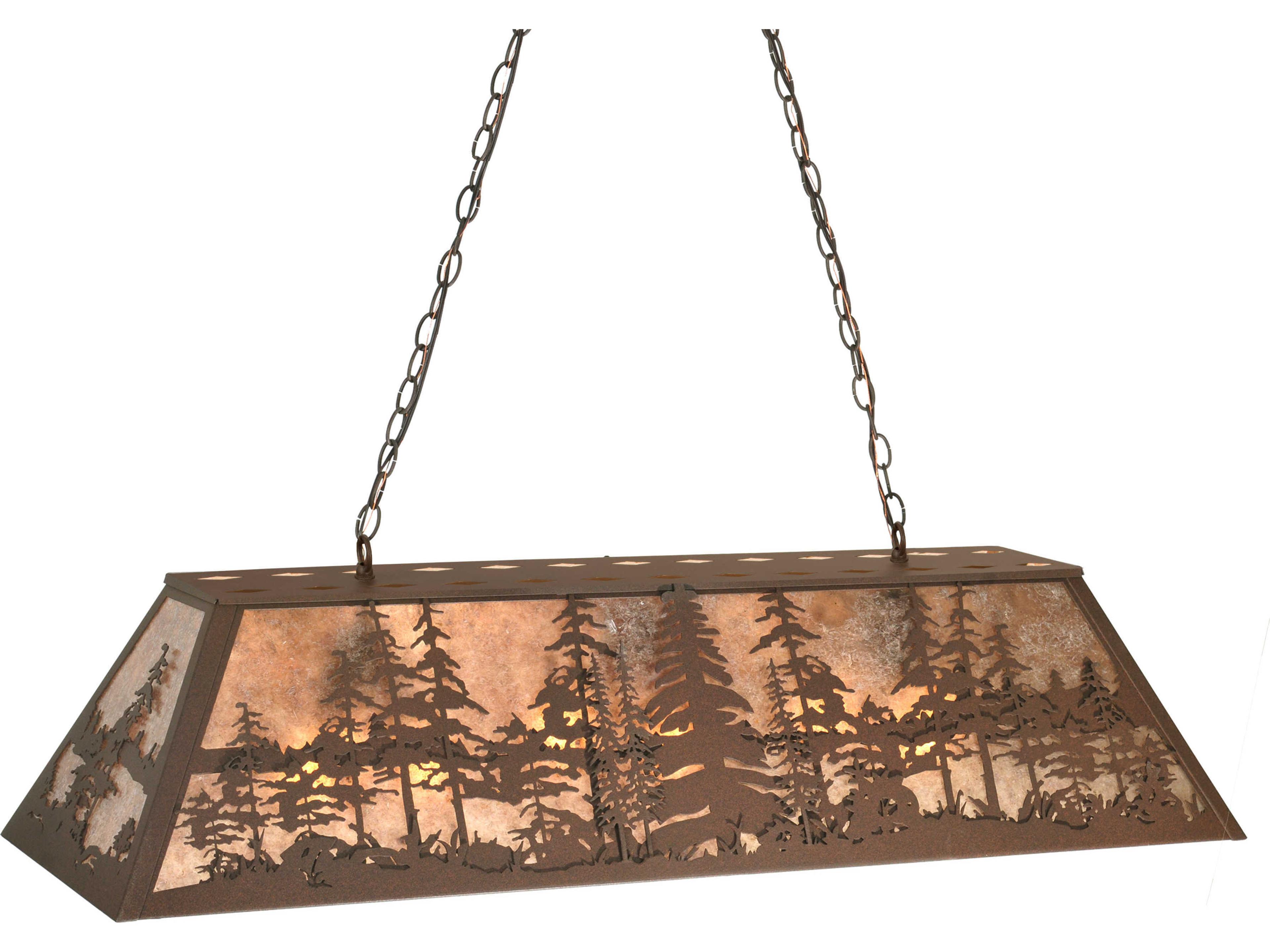 Rustic 9-Light Brown Geometric Pendant