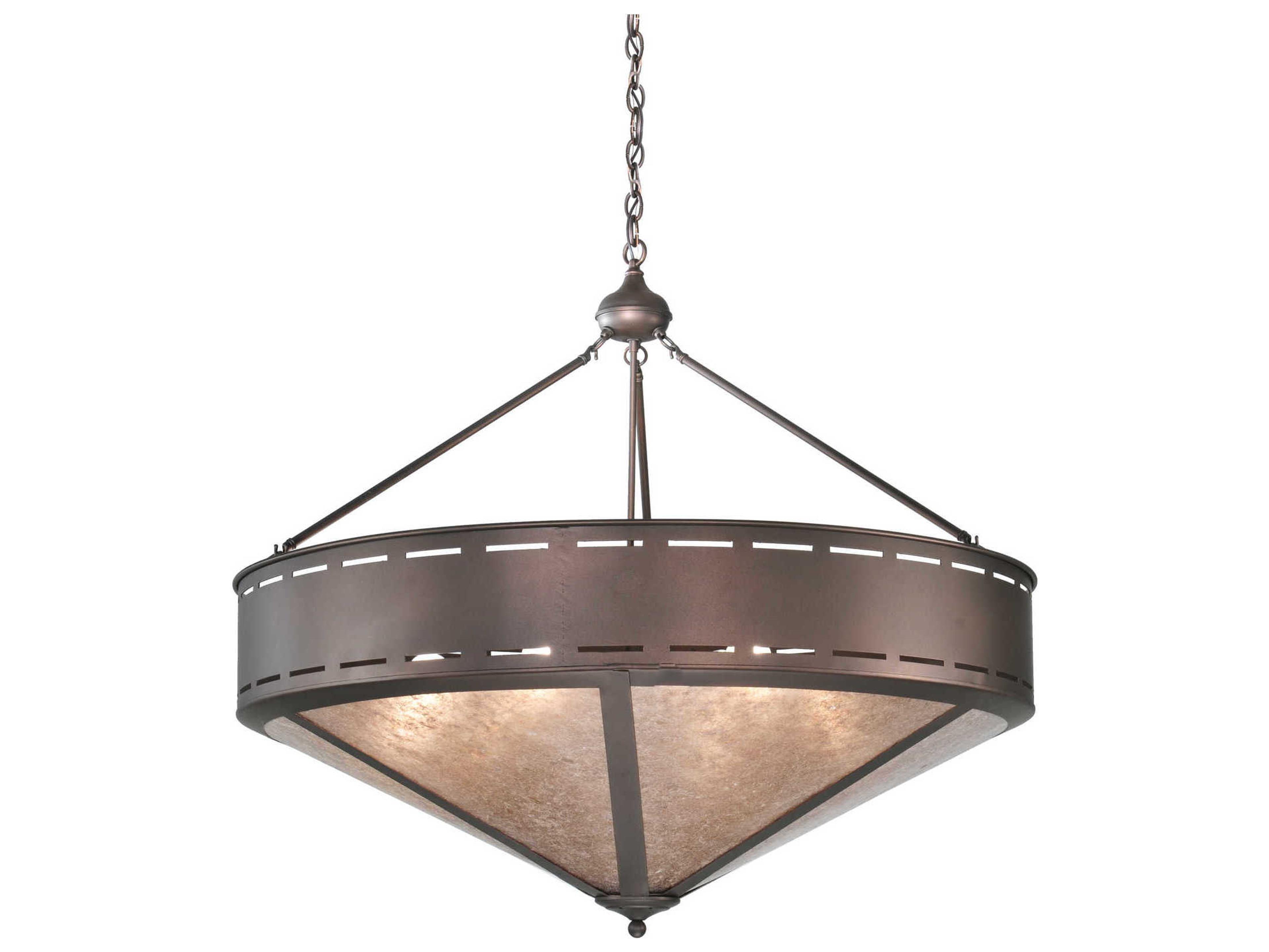 Rustic 6-Light Bronze Geometric Pendant