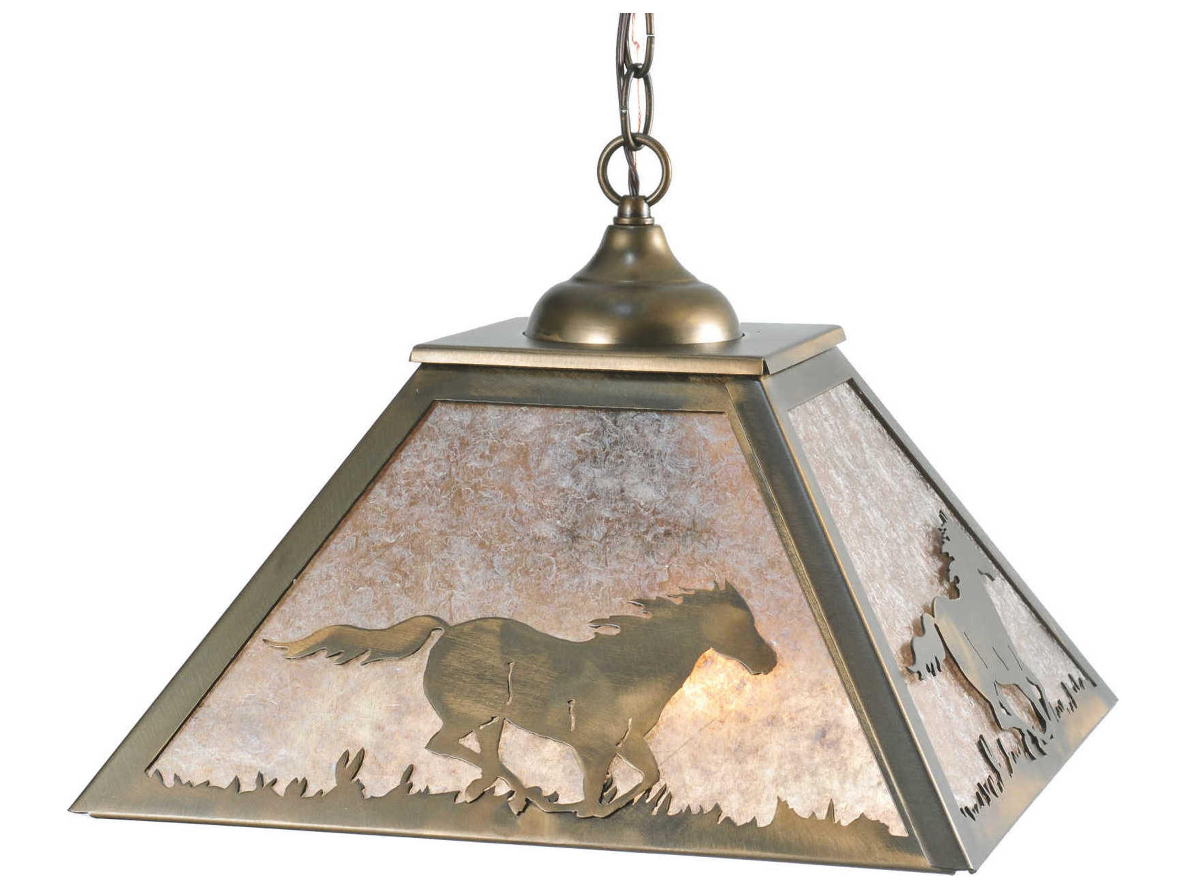 Rustic 2-Light Copper Geometric Pendant