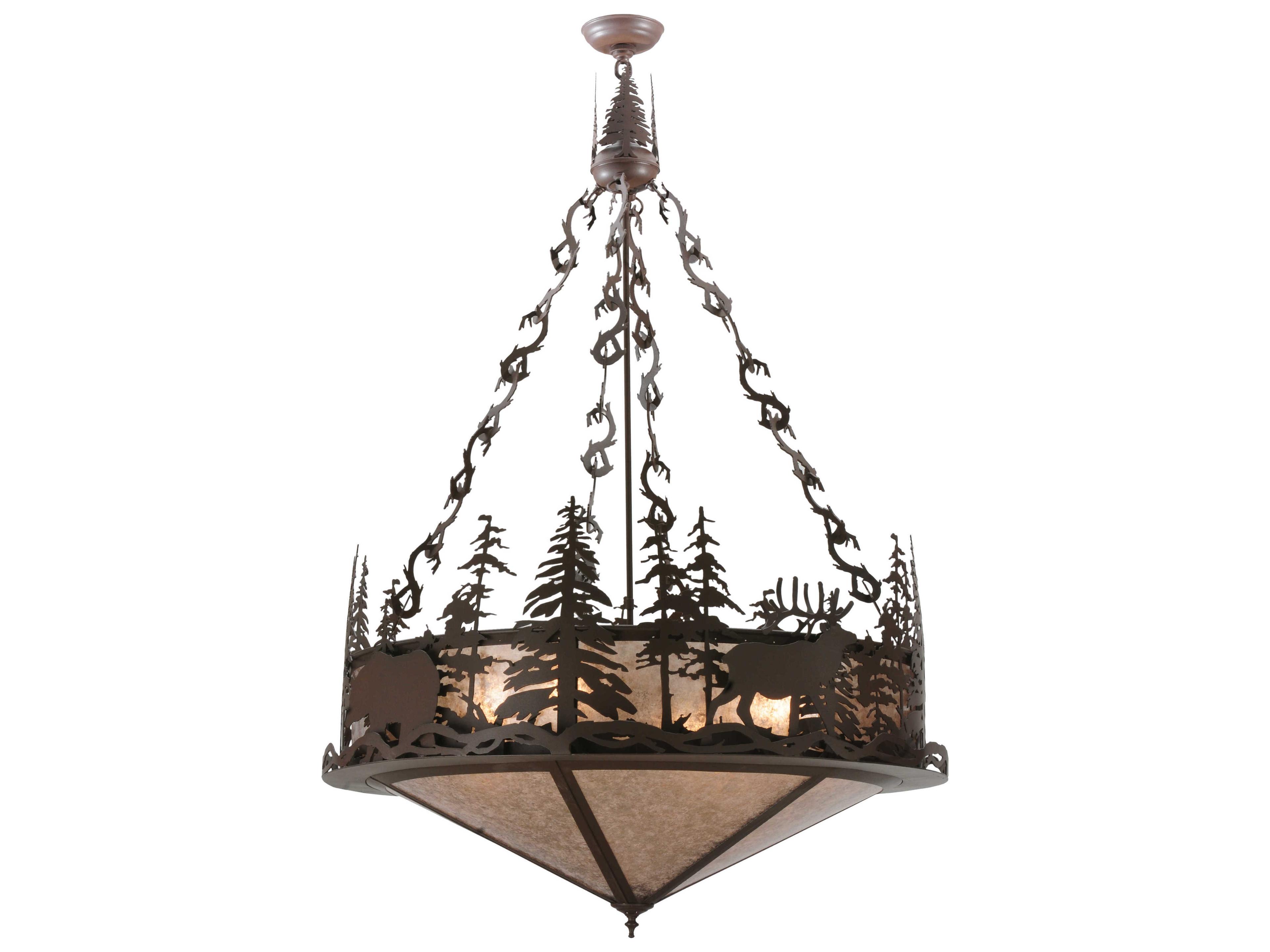 Rustic 4-Light Brown Pendant