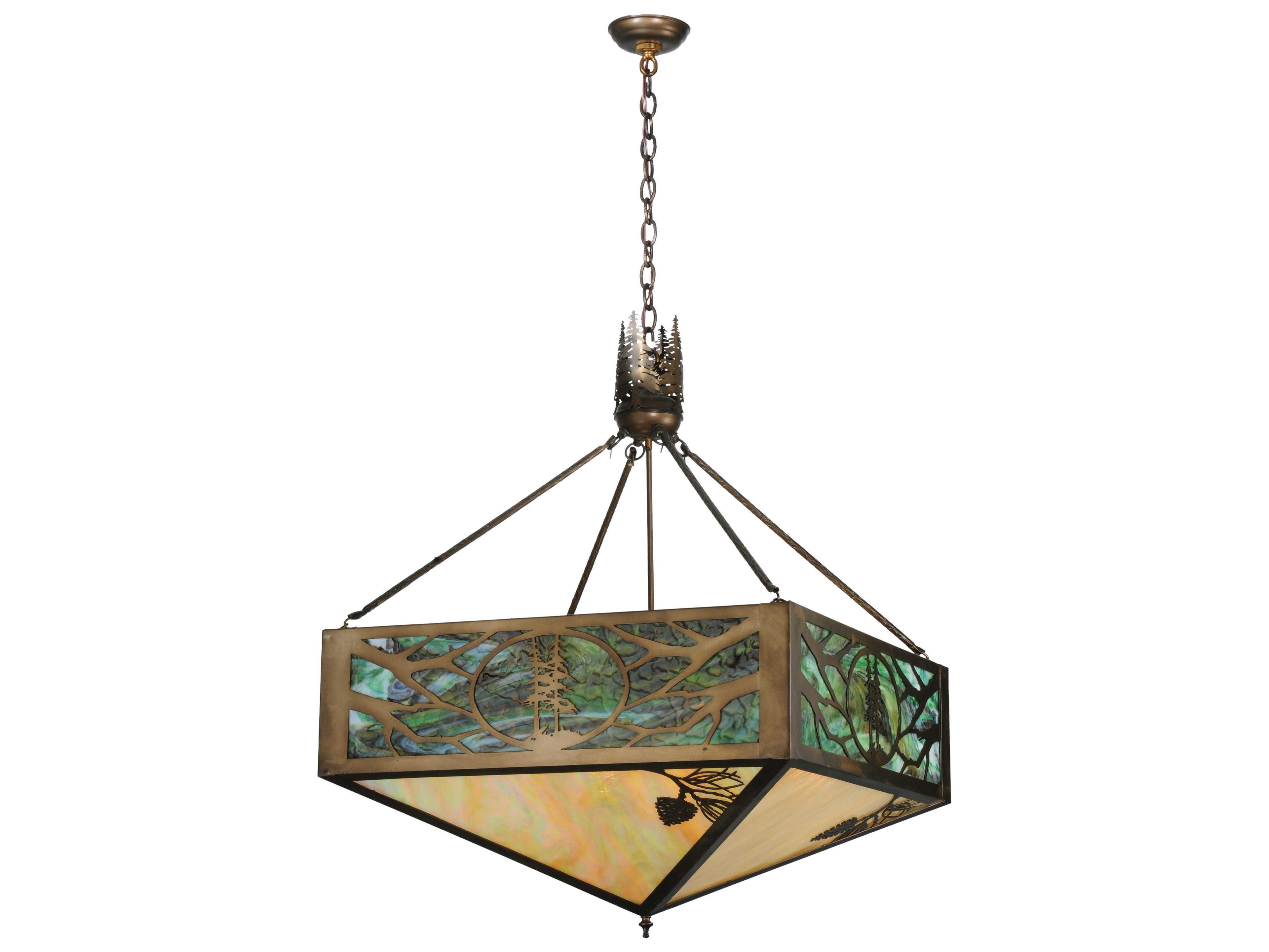 Balsam Pine 4-Light Copper Geometric Pendant