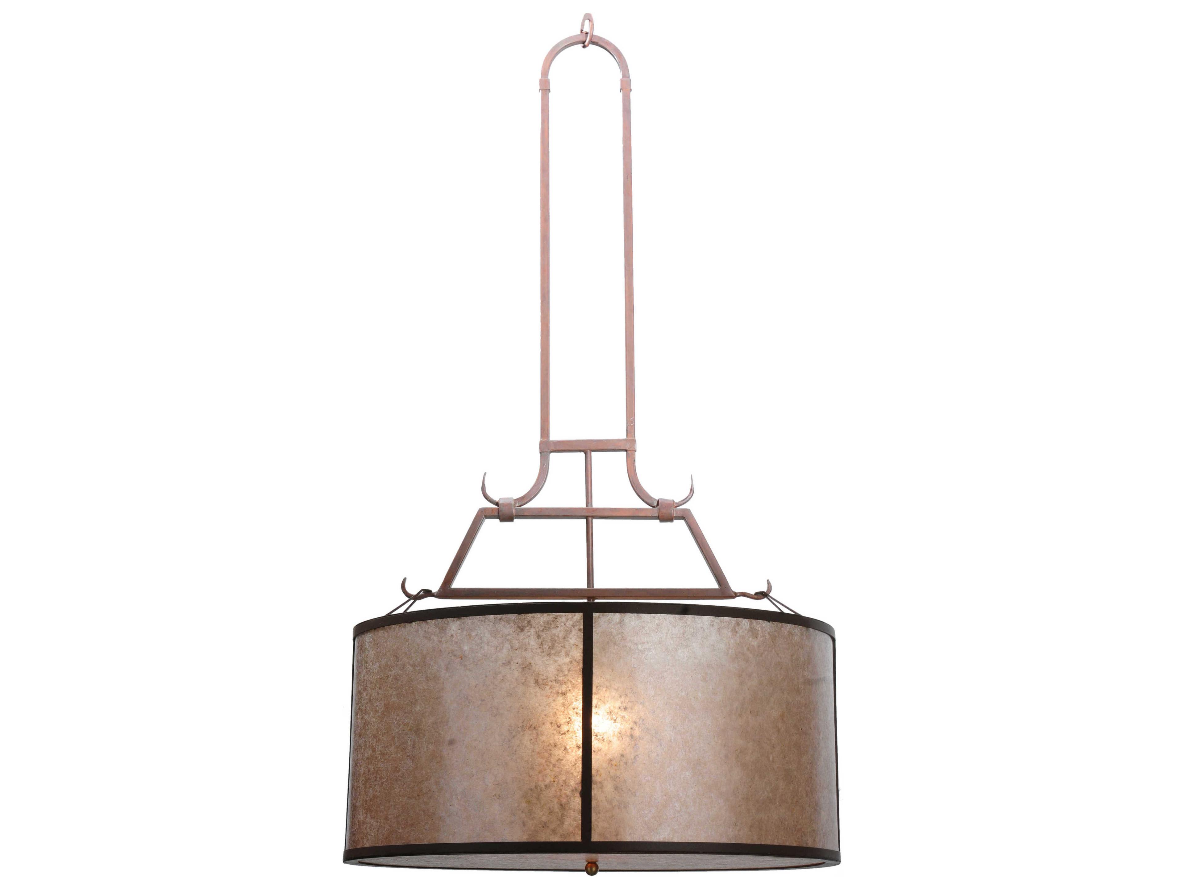 Rustic 1-Light Brown Drum Pendant