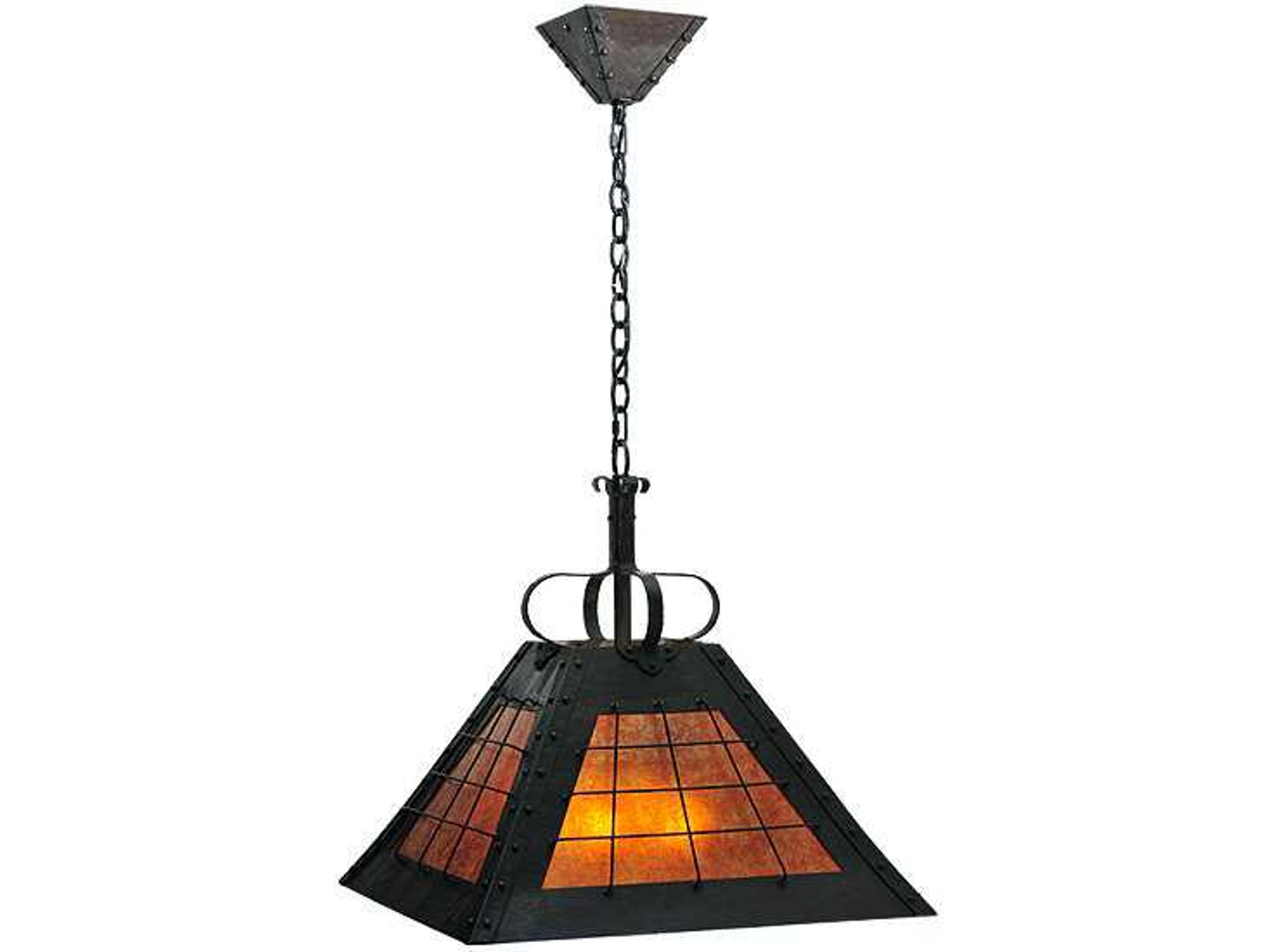 Rustic 4-Light Black Geometric Pendant