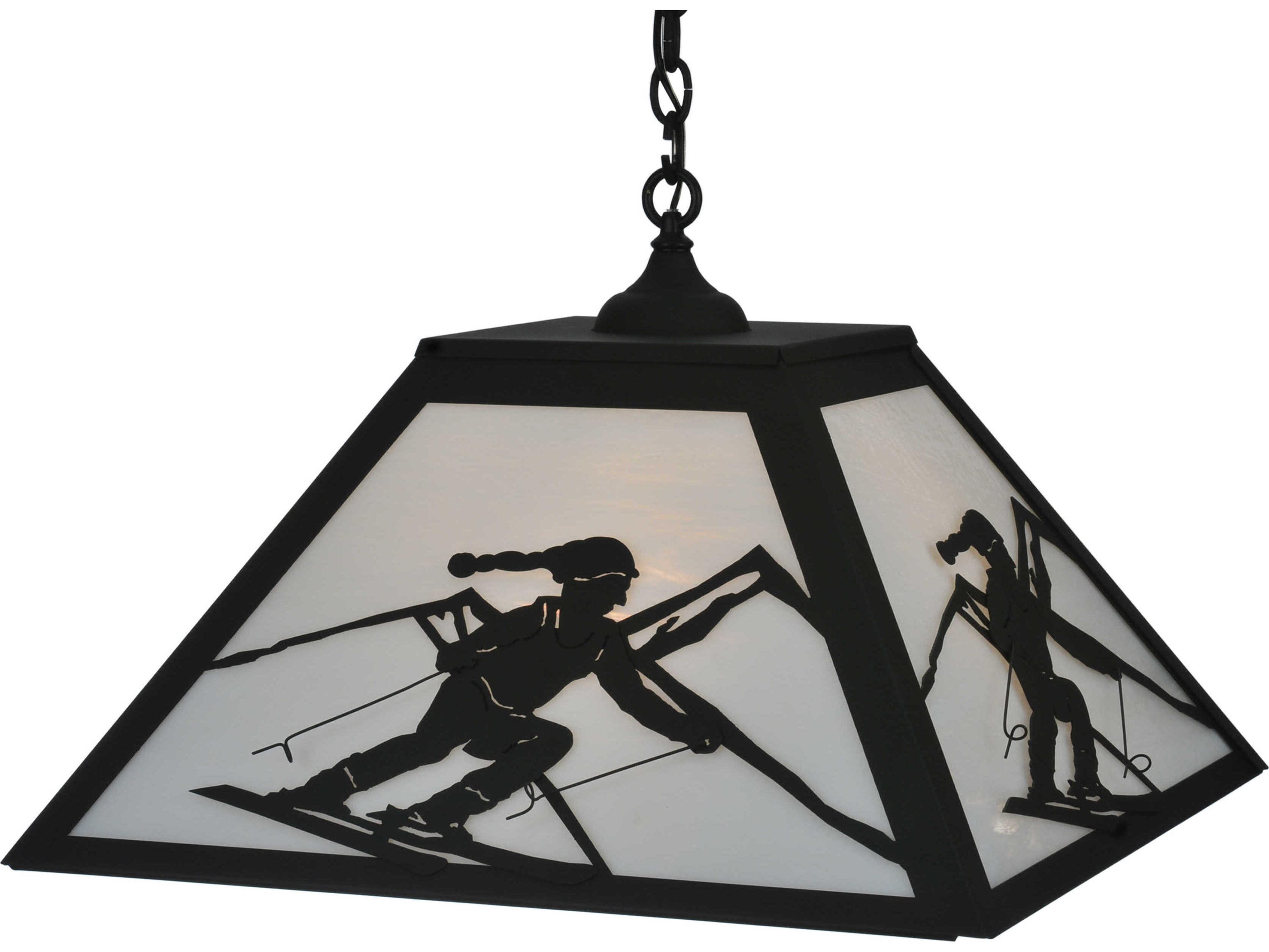 Rustic 3-Light Black Geometric Pendant