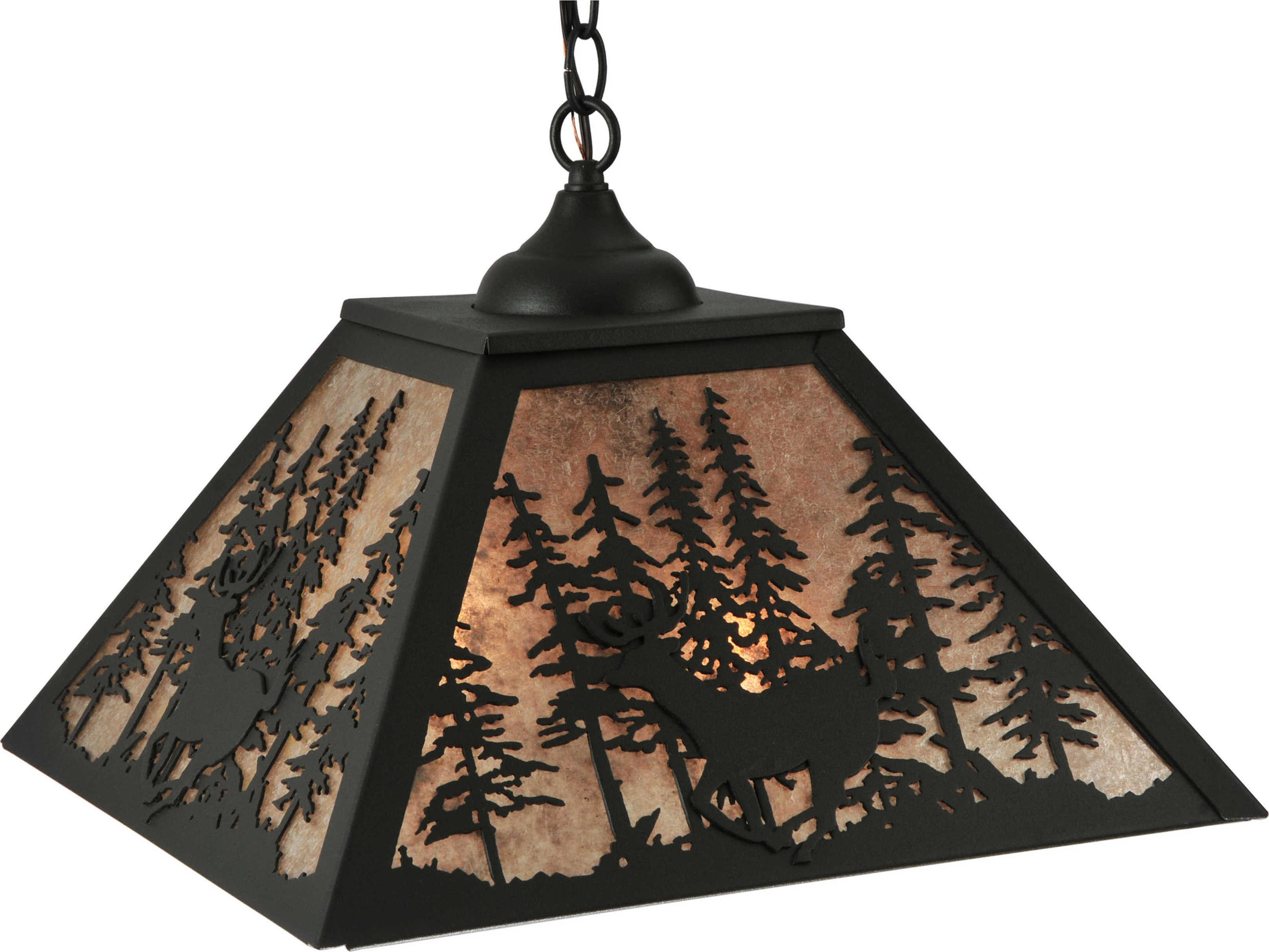 Rustic 2-Light Black Geometric Pendant