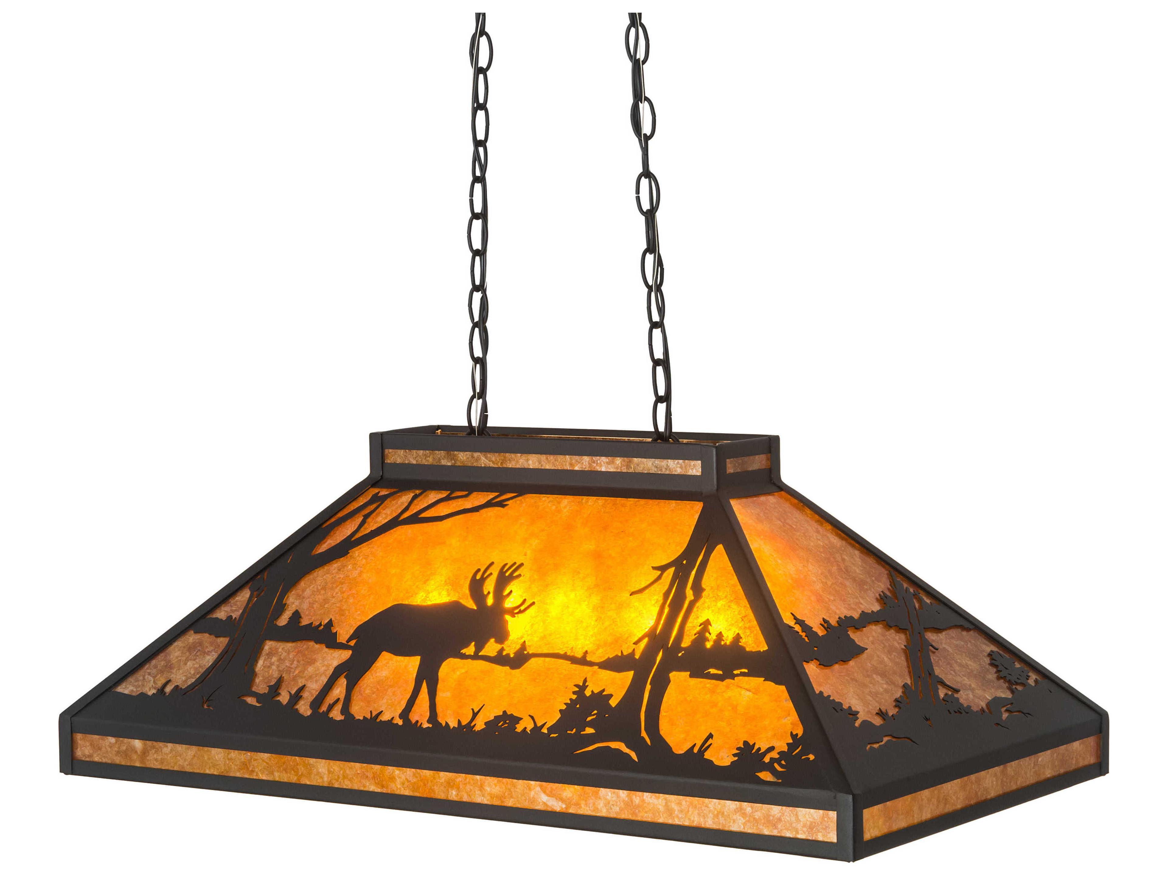 Rustic 6-Light Black Geometric Pendant