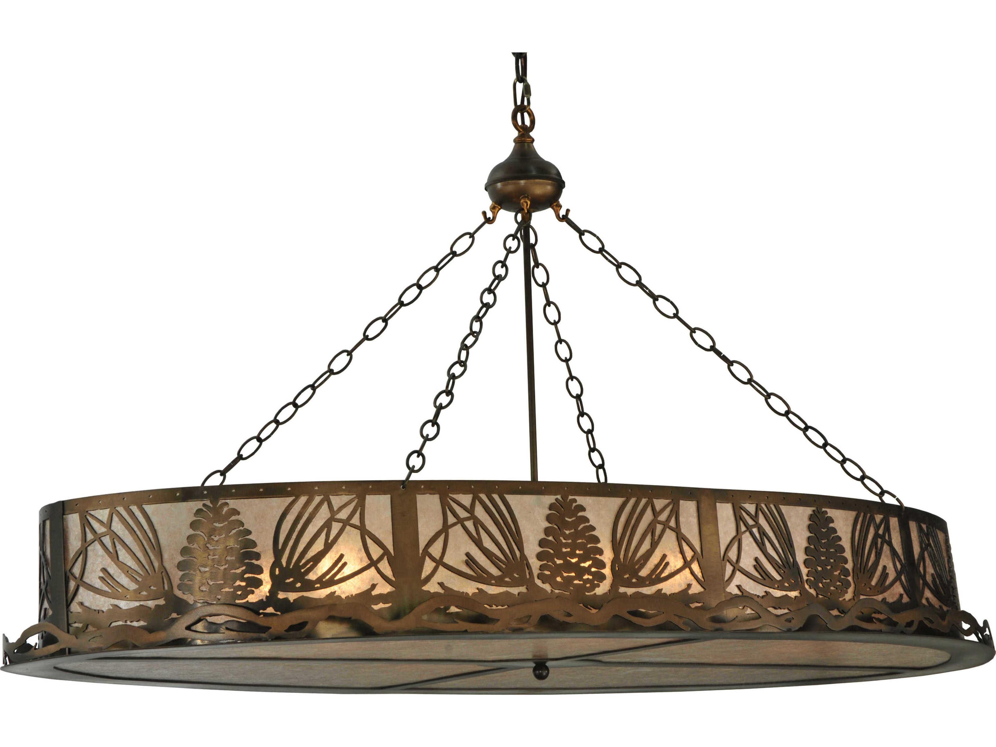 Mountain Pine 6-Light Copper Drum Pendant