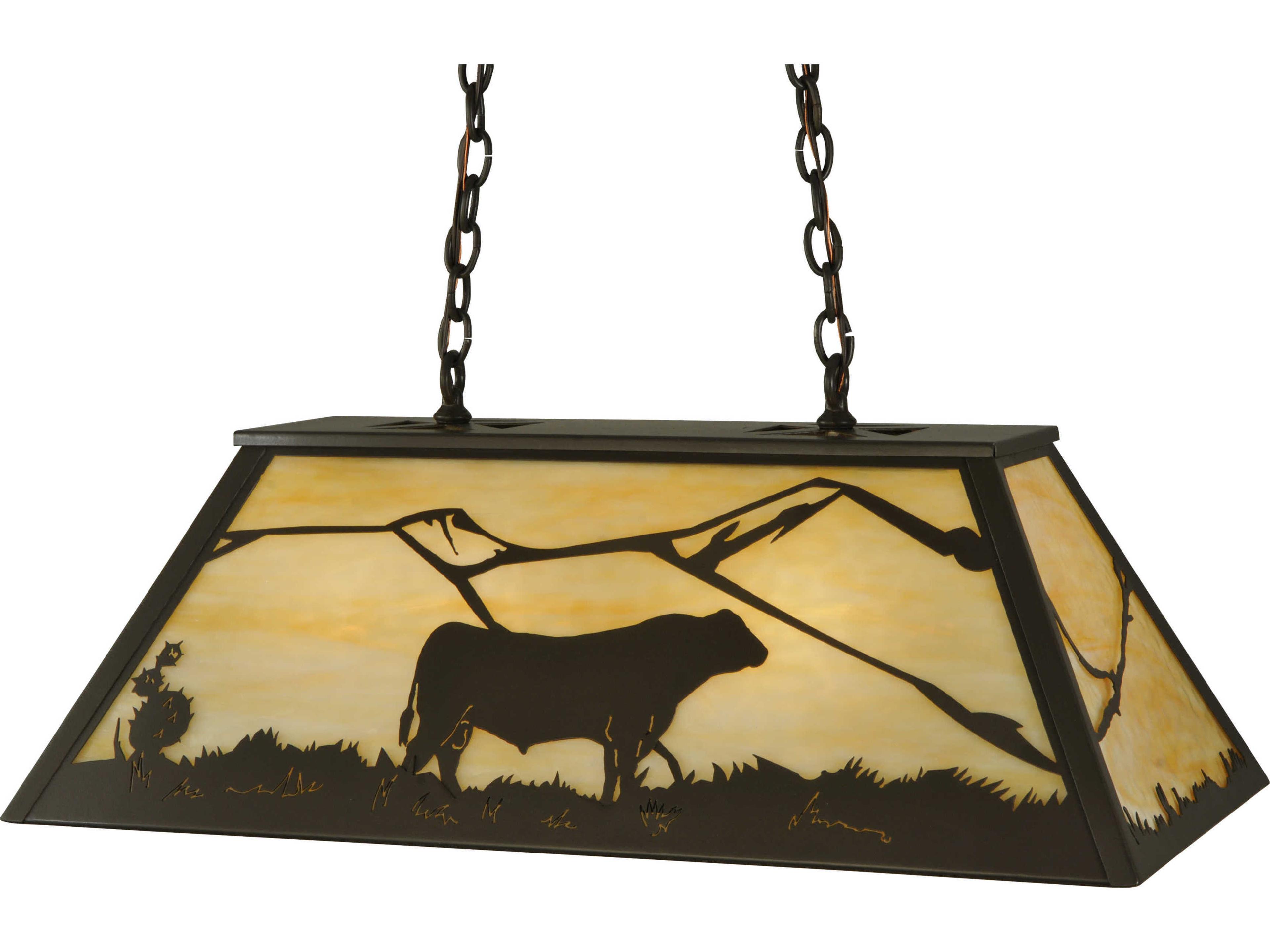 Rustic 6-Light Bronze Geometric Pendant