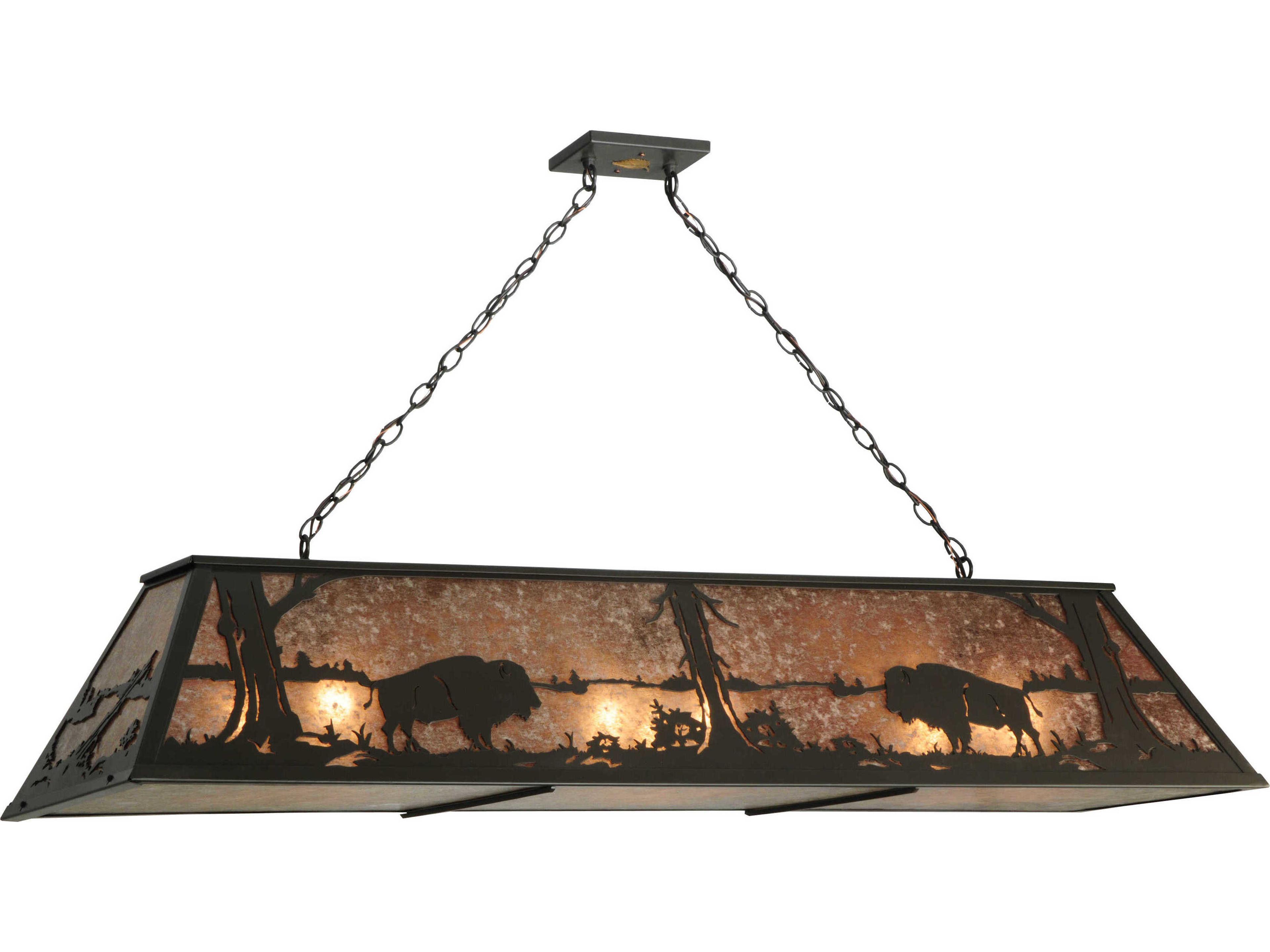 Rustic 9-Light Bronze Geometric Pendant