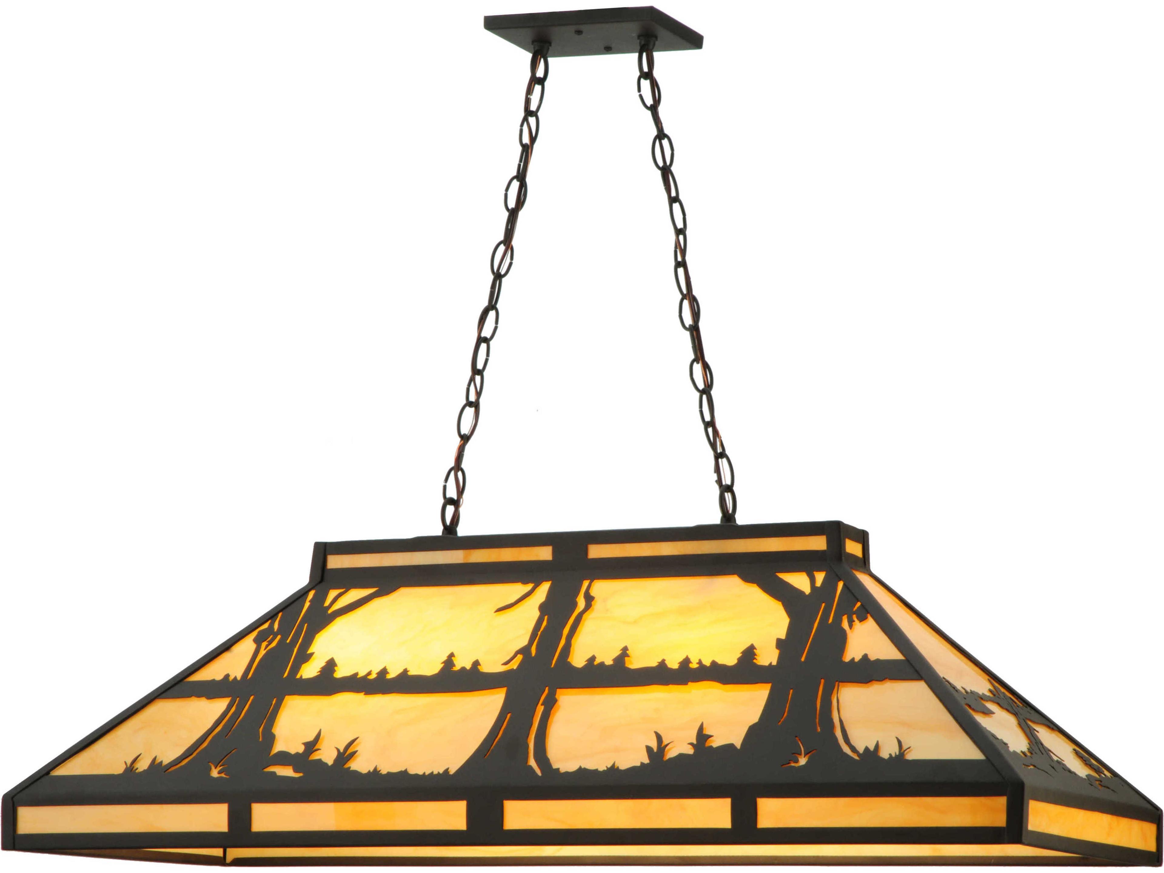 Rustic 6-Light Bronze Geometric Pendant