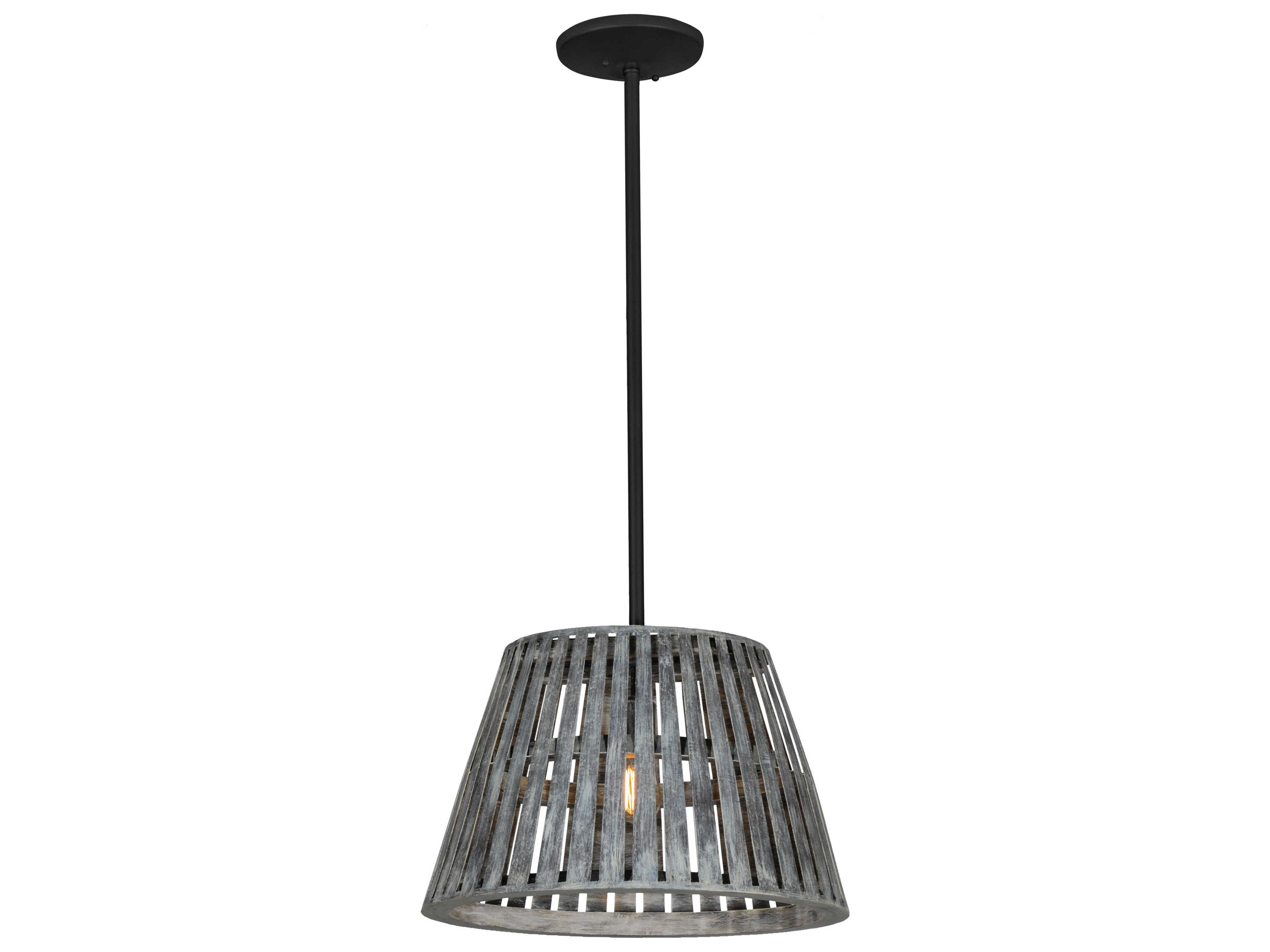 Rustic 1-Light Gray Empire Pendant
