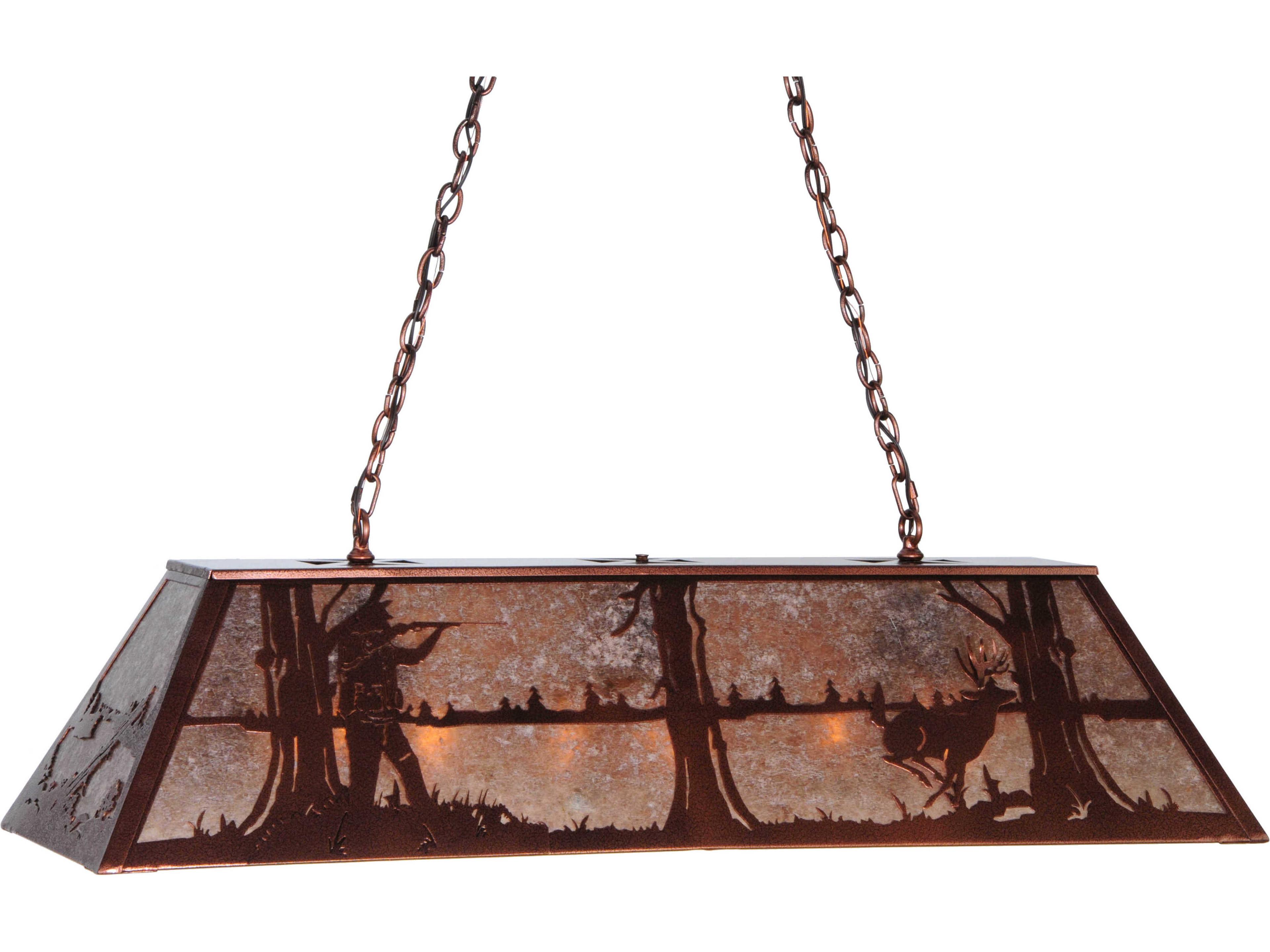 Rustic 9-Light Copper Geometric Pendant