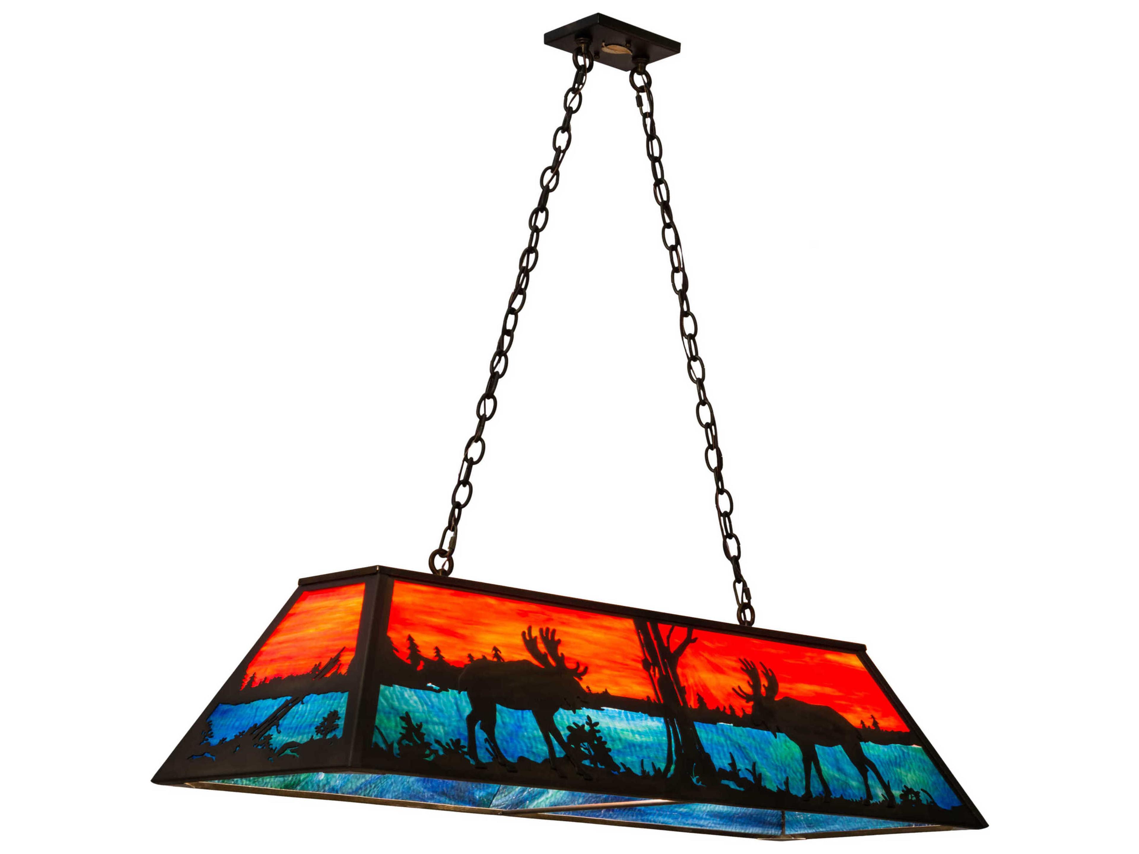 Rustic 9-Light Copper Geometric Pendant