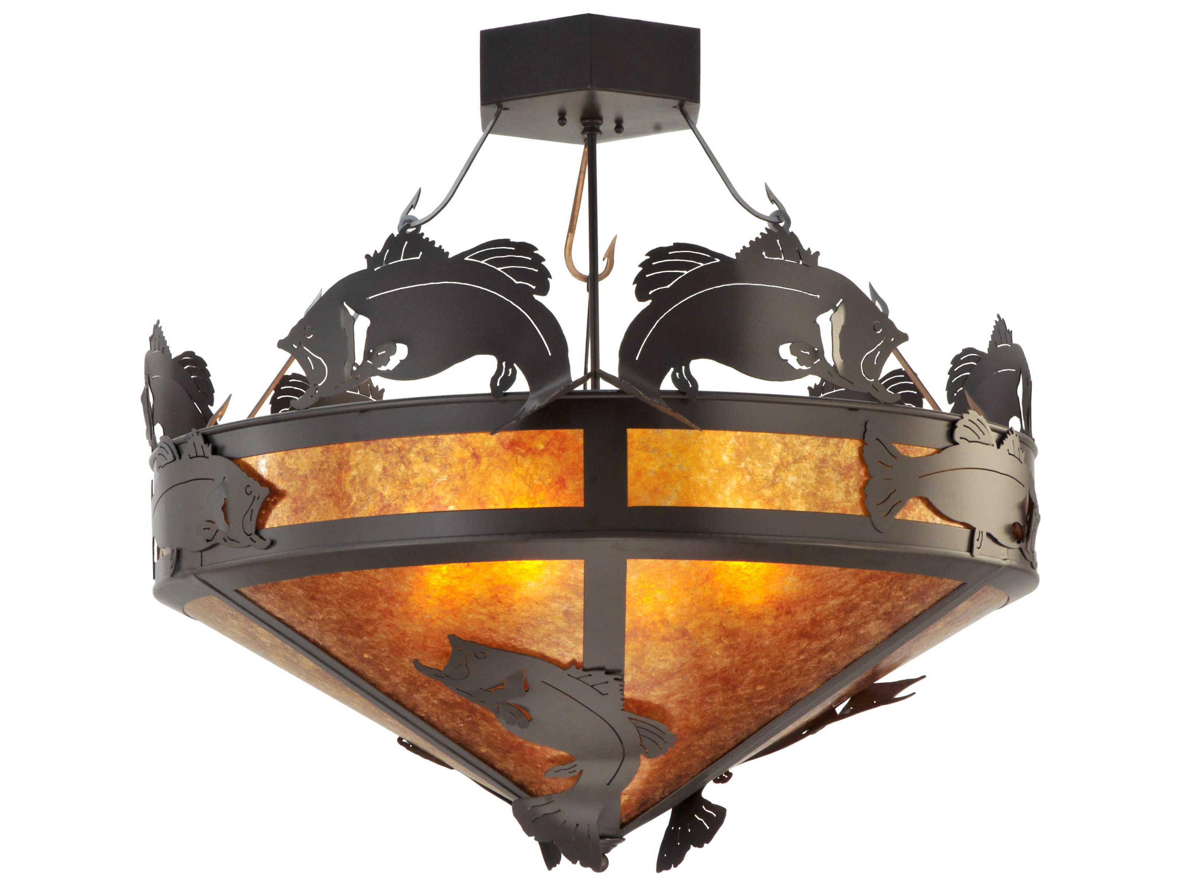 Catch Of The Day 4-Light Bronze Semi Flush Mount