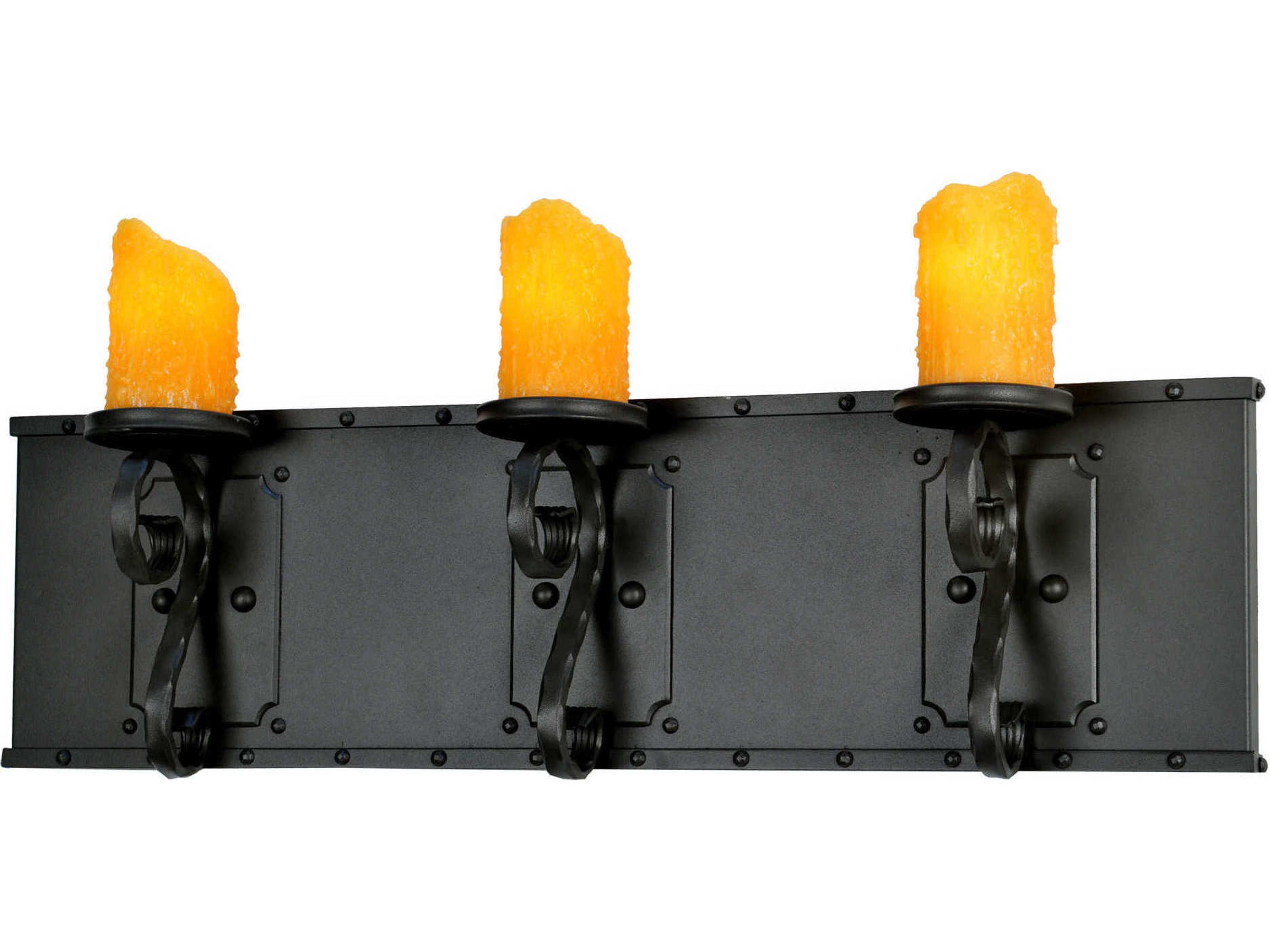 Rustic 3-Light Brown Vanity Light