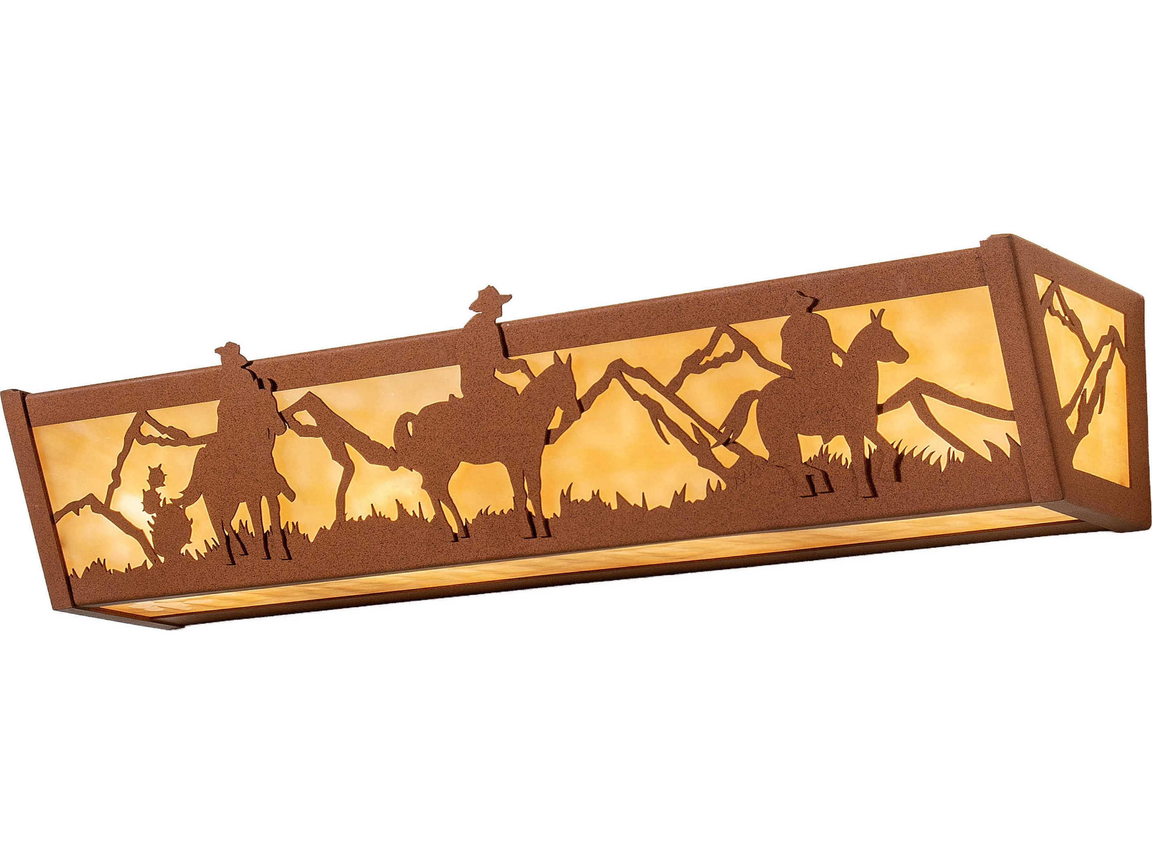 Rustic 4-Light Red Vanity Light