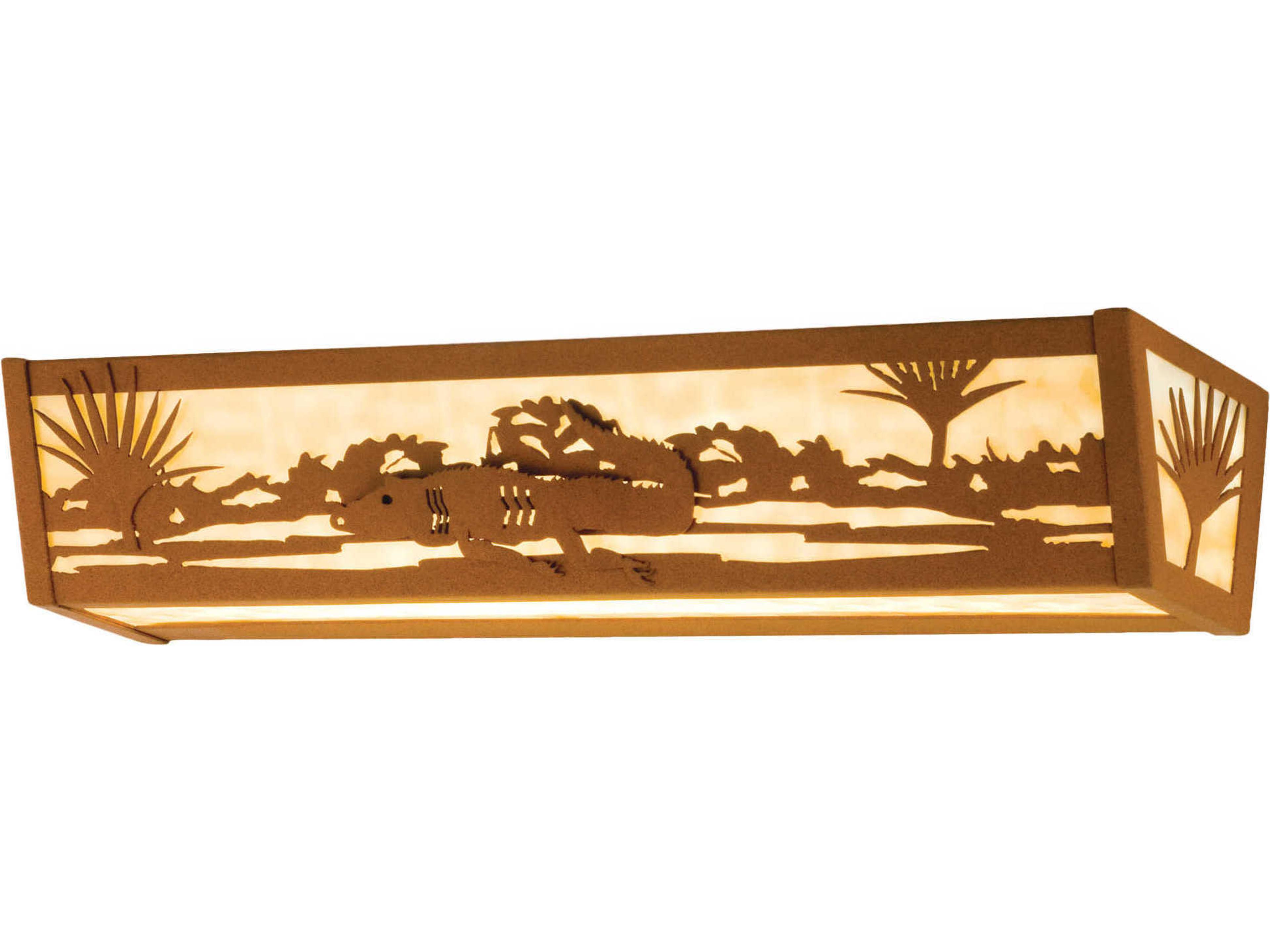 Rustic 4-Light Red Vanity Light