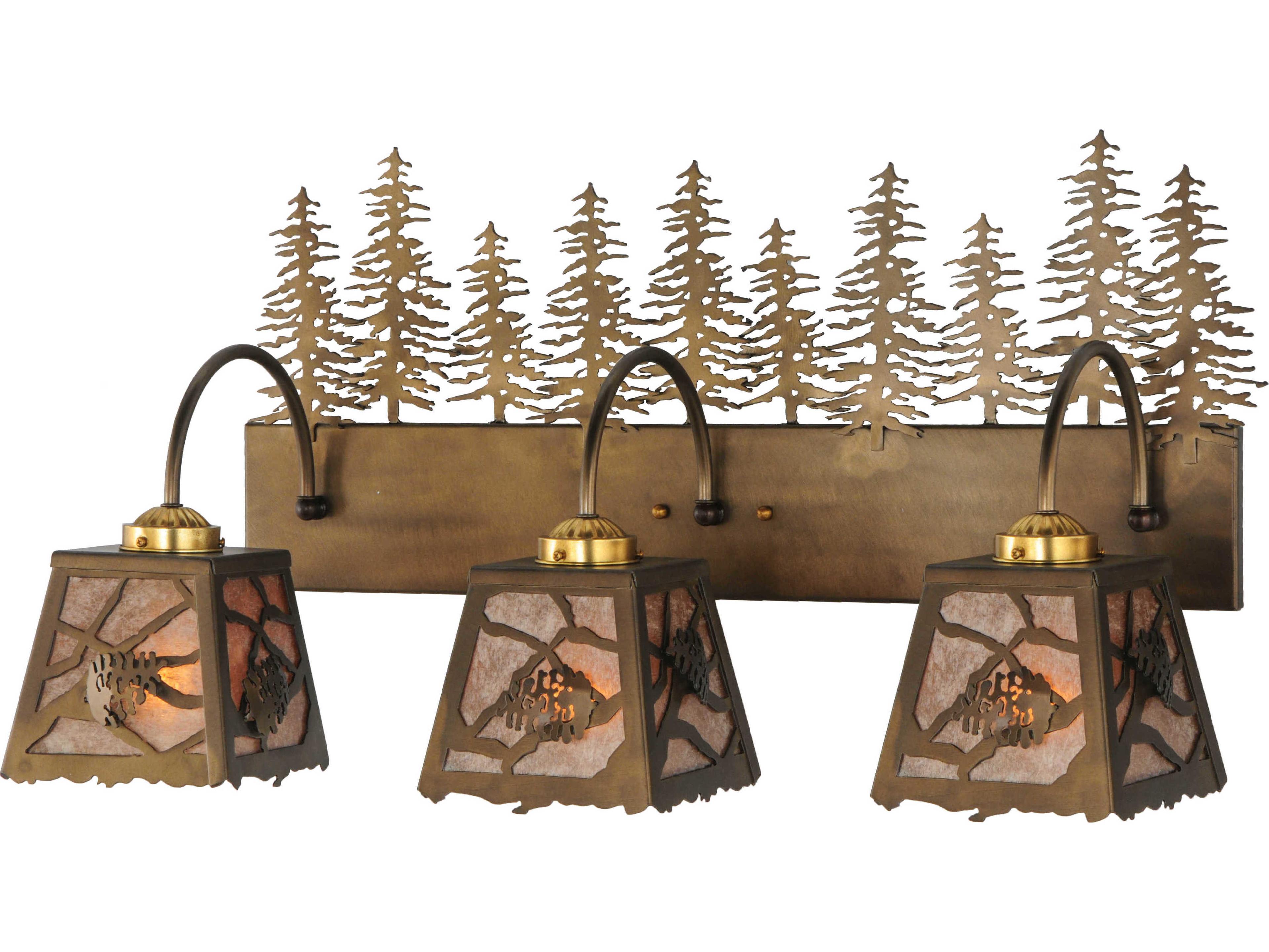 Rustic 3-Light Copper Vanity Light