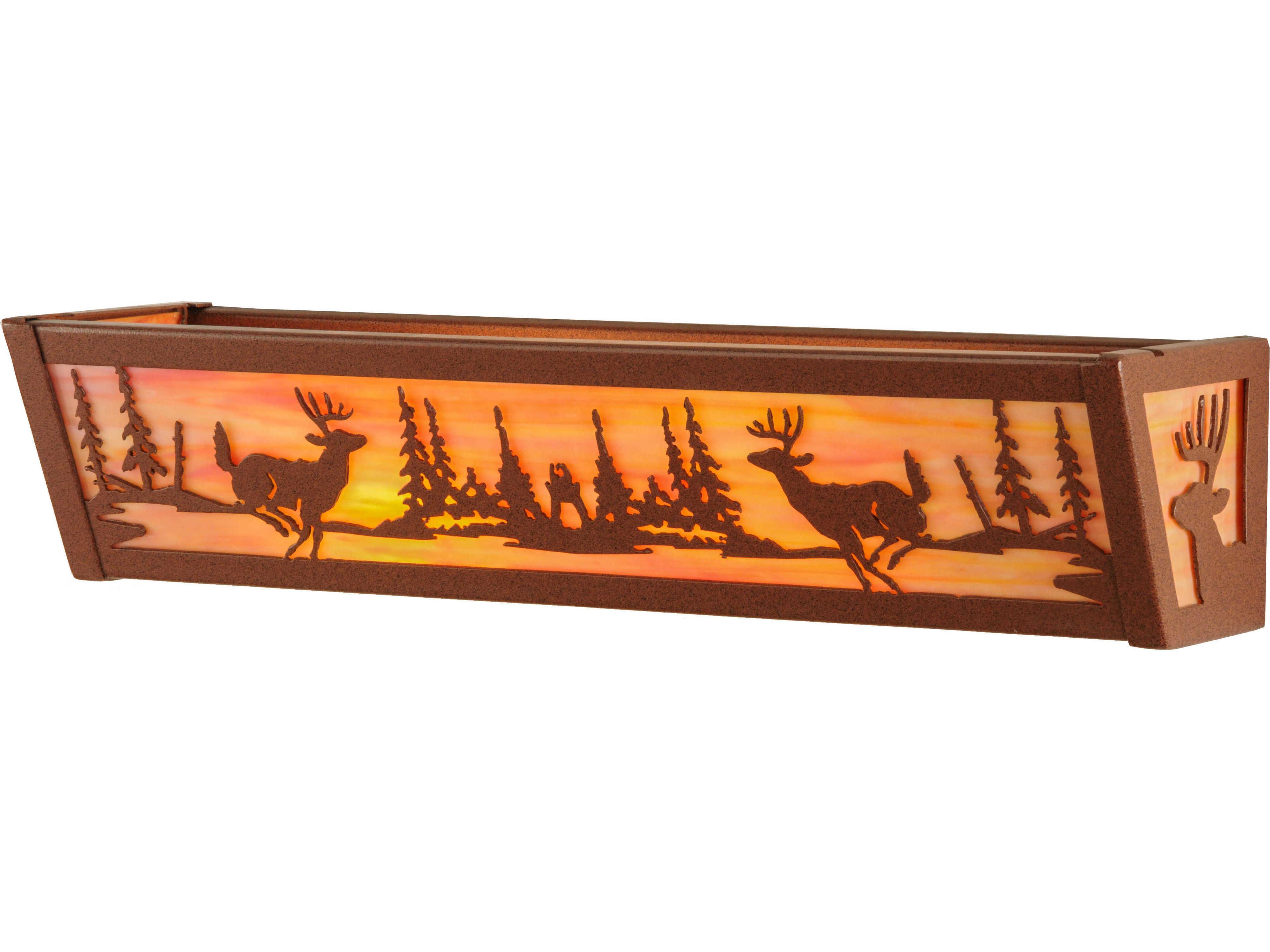 Rustic 2-Light Red Vanity Light