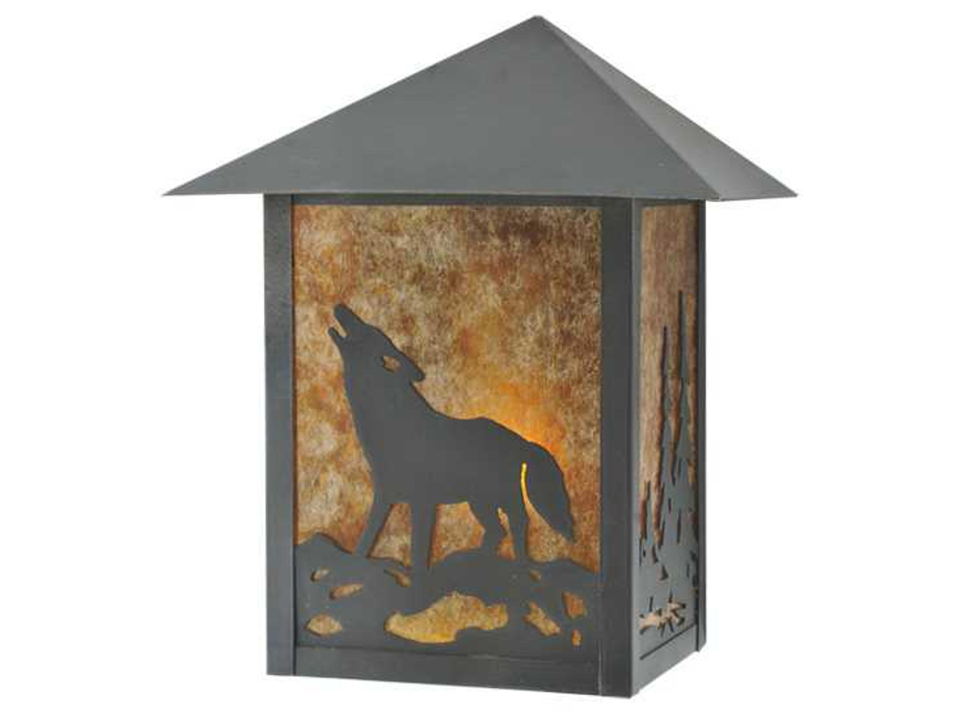 Seneca Northwood's Wolf On The Loose Outdoor Wall Light