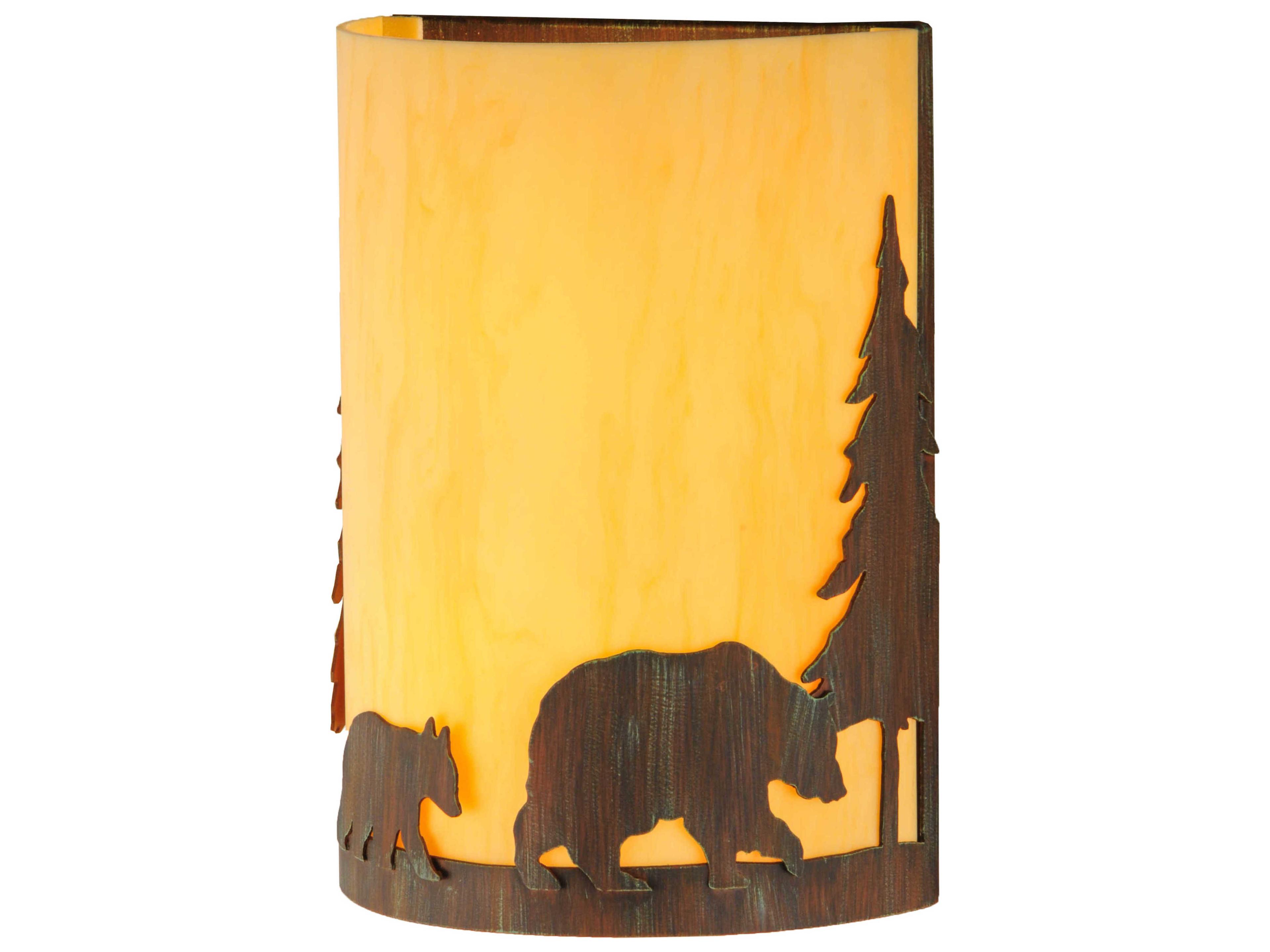 Pine Tree & Bear 2 - Light Outdoor Wall Light