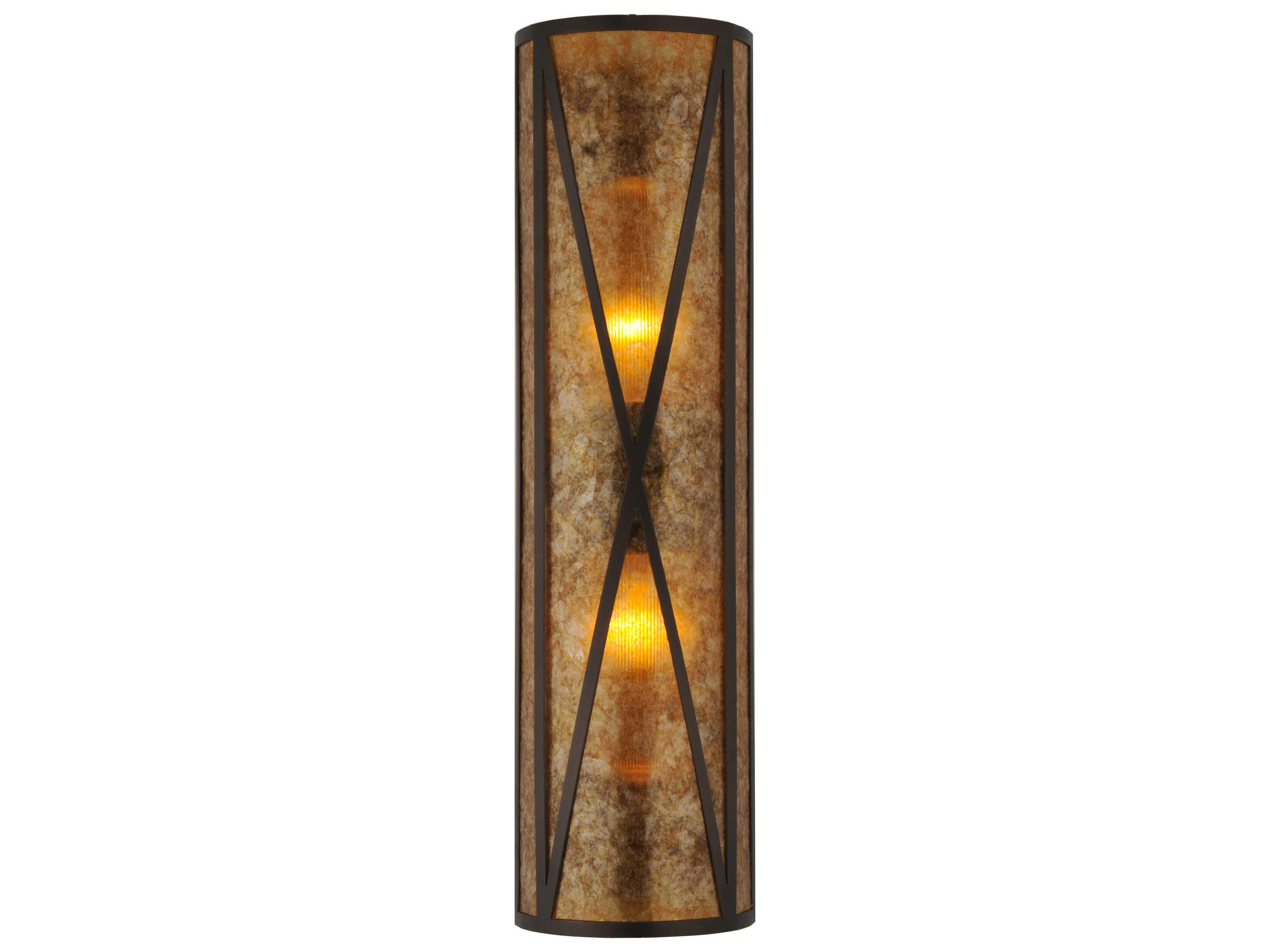 Rustic 2-Light Bronze Wall Sconce