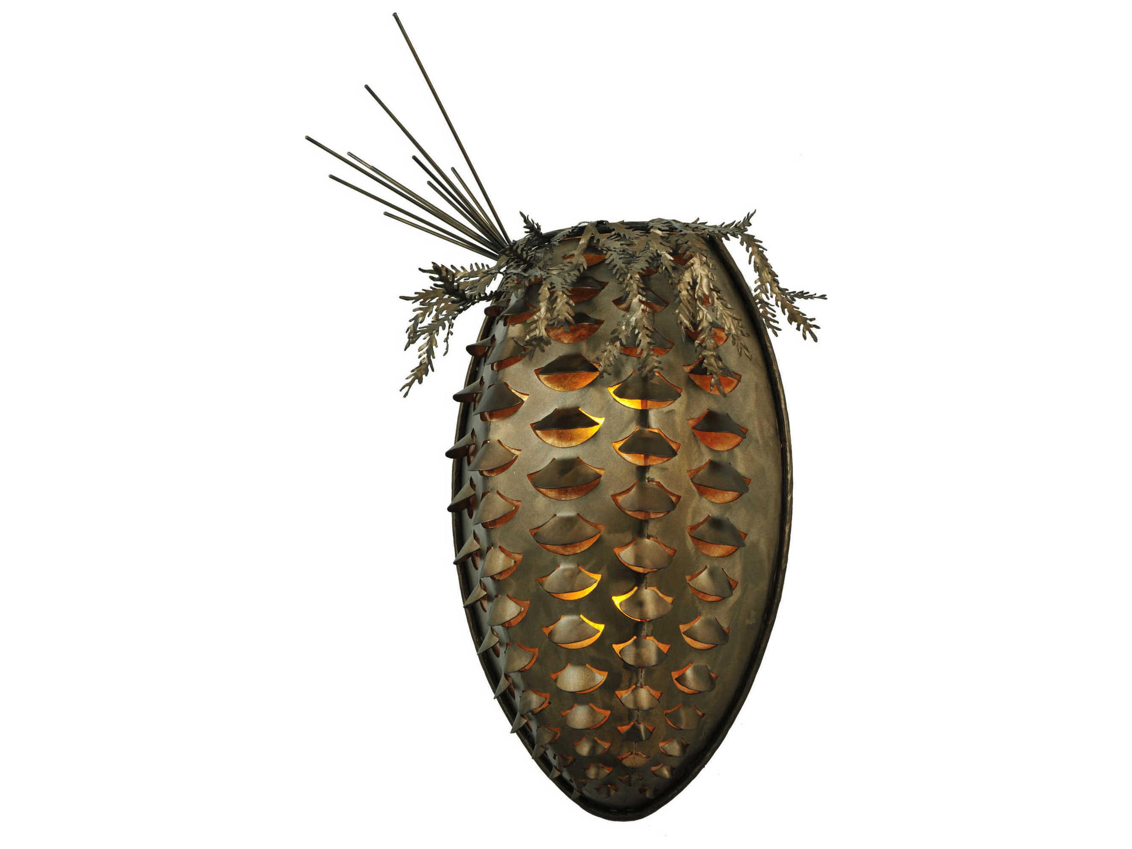 Rustic 2-Light Brass Wall Sconce