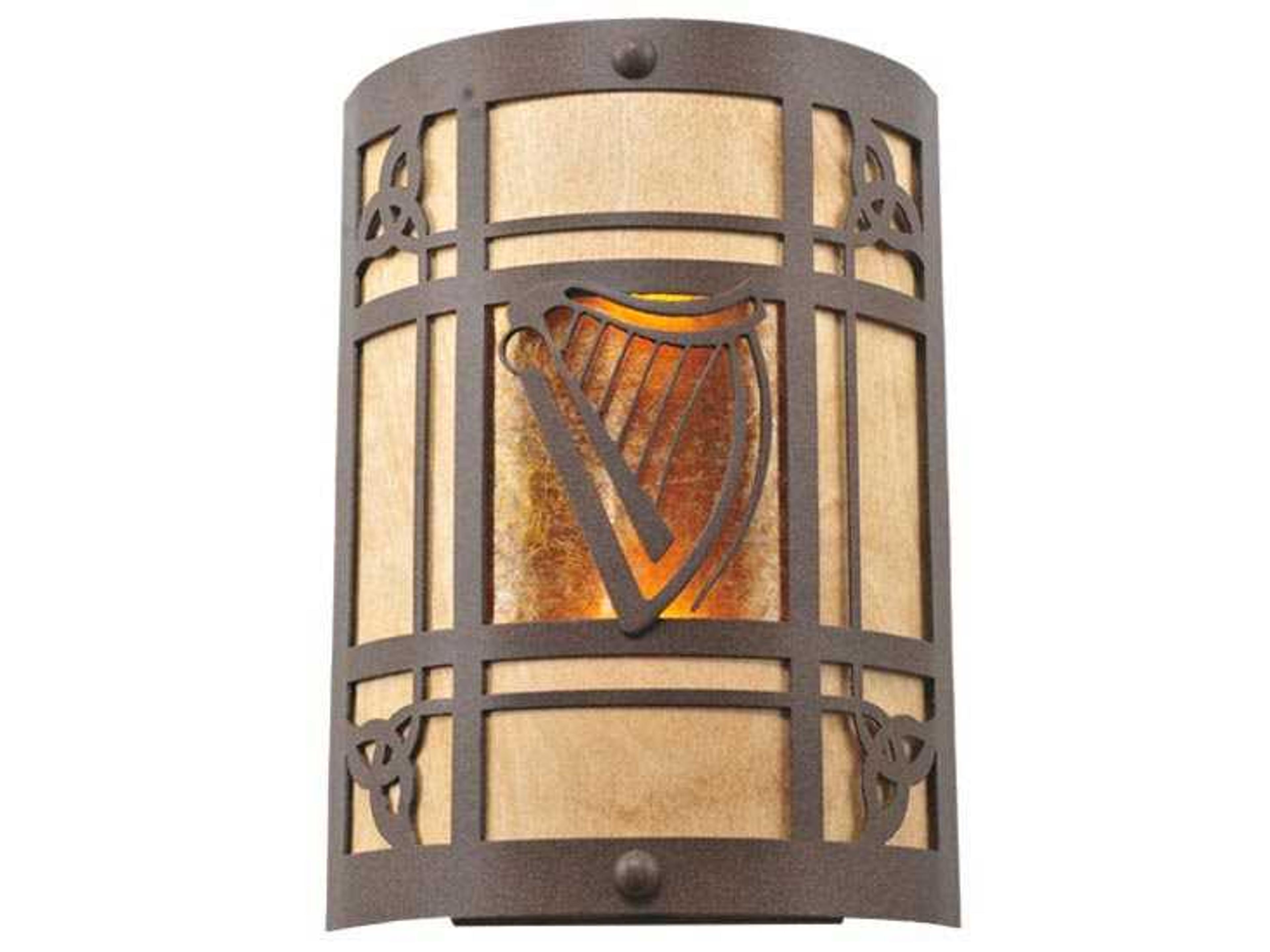 Rustic 2-Light Brown Wall Sconce
