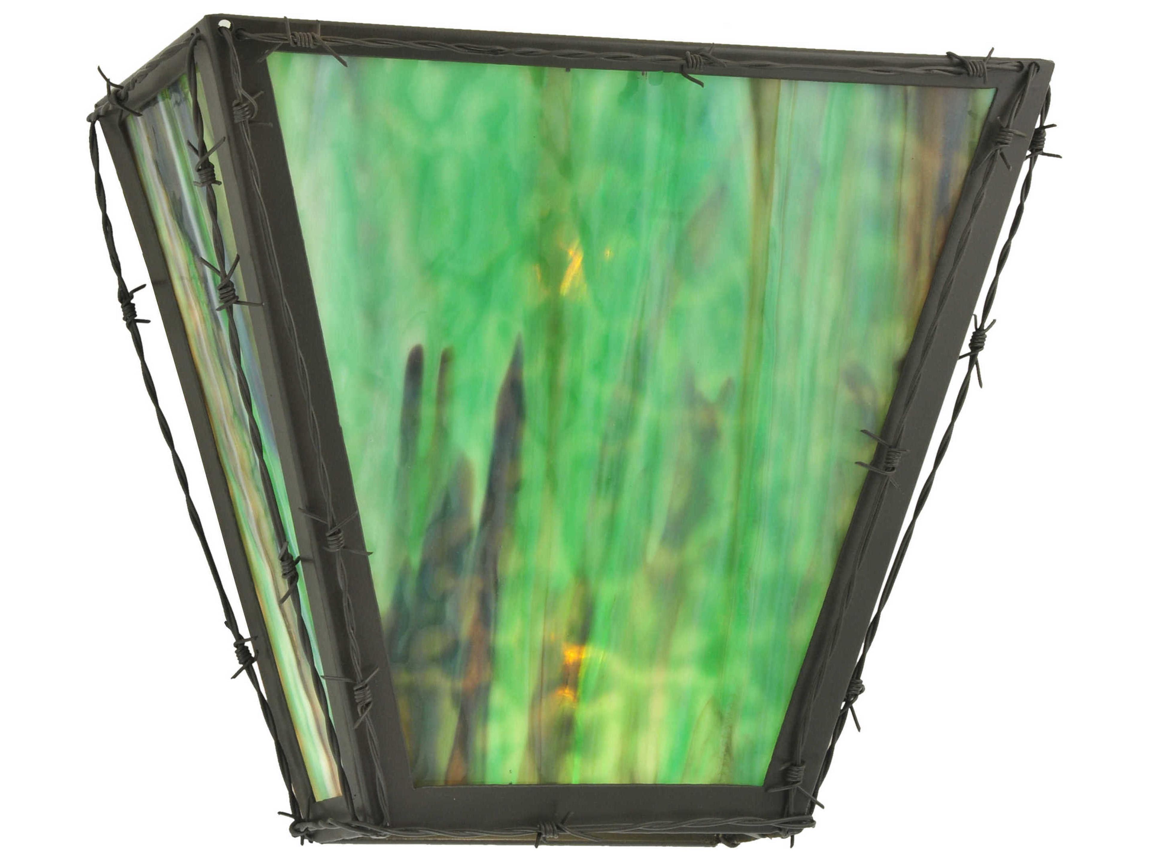 Barbed Wire 2-Light Bronze Glass Wall Sconce