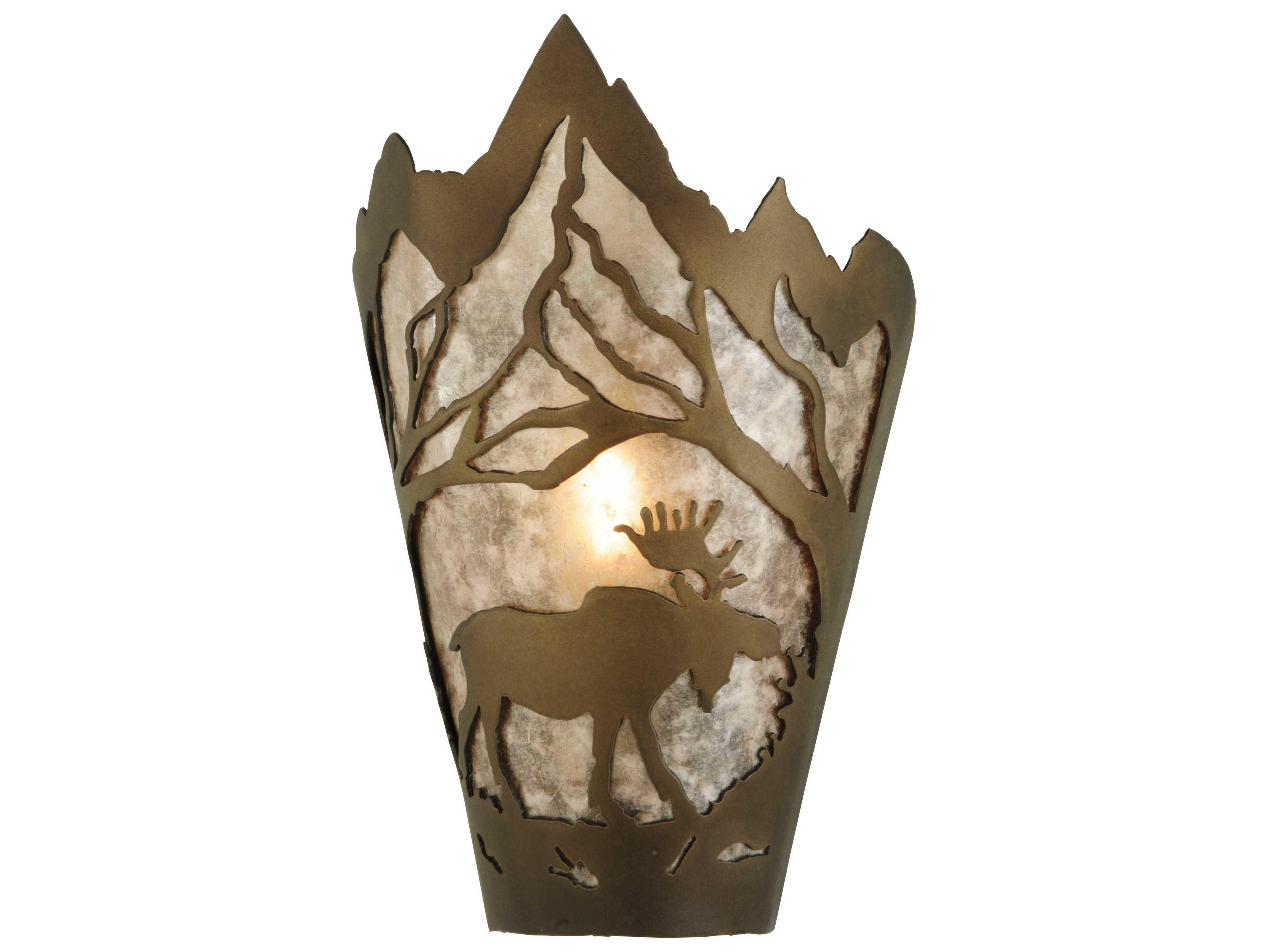 Moose At Dawn 1-Light Copper Wall Sconce